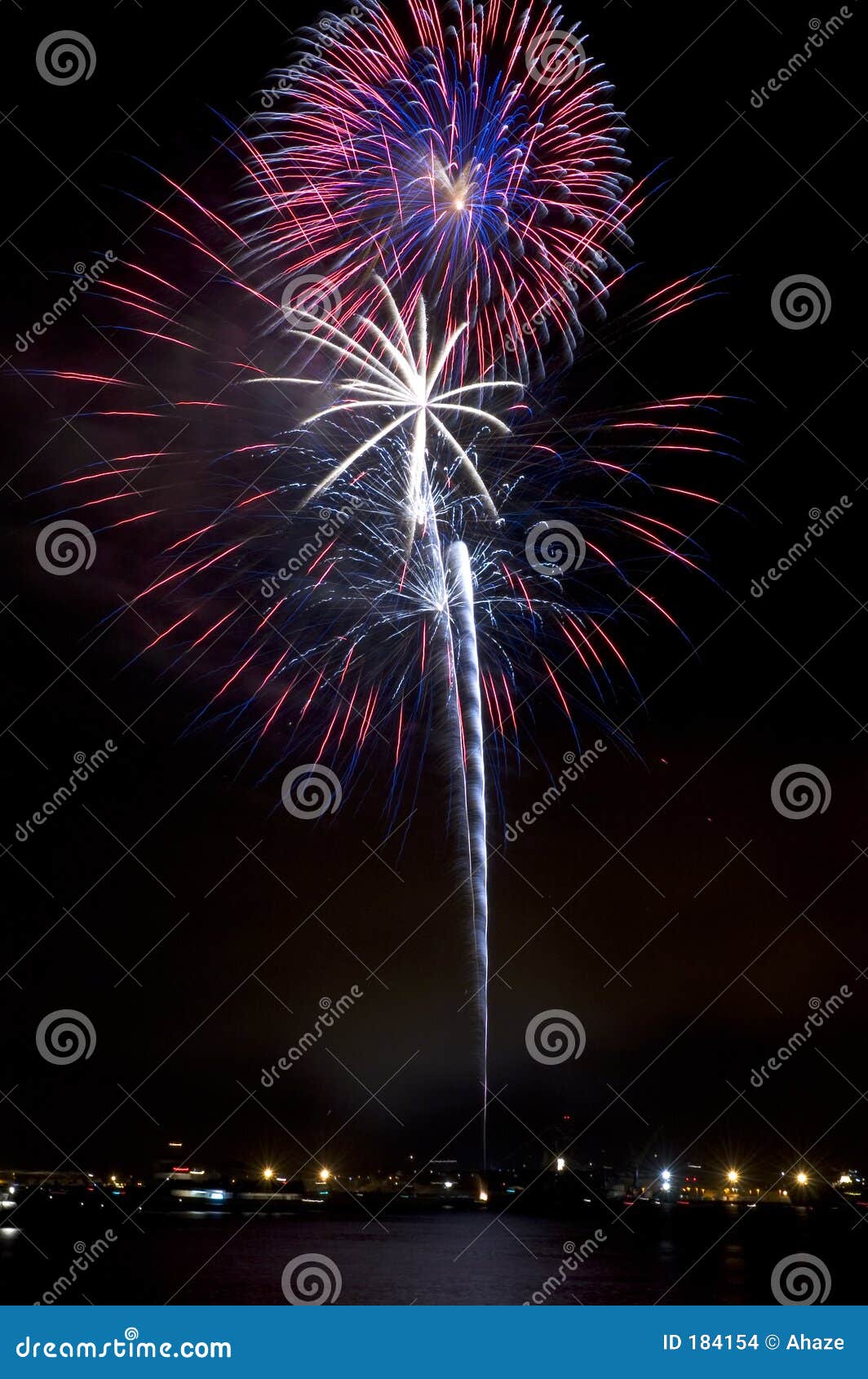 Electric Blooms Fireworks stock photo. Image of bright 184154
