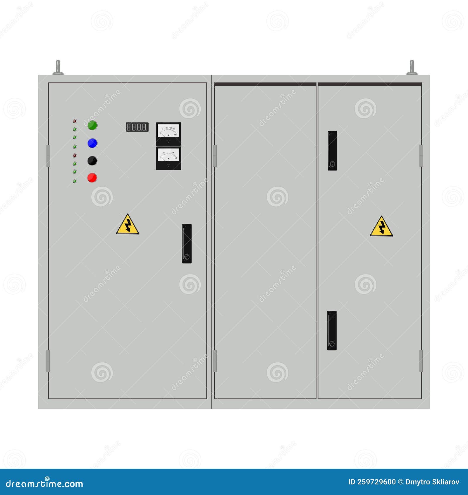 Electric Box, Industrial Electrical Control Panel. Vector Stock Vector