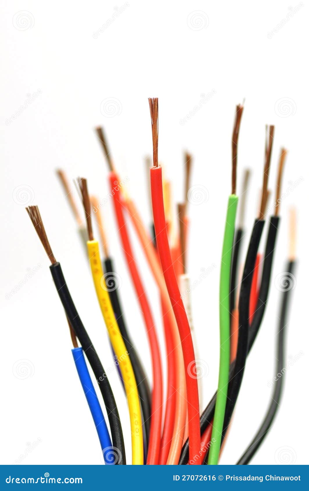 Electric Cable Attached To The Wall By Rusty Wire Stock Image