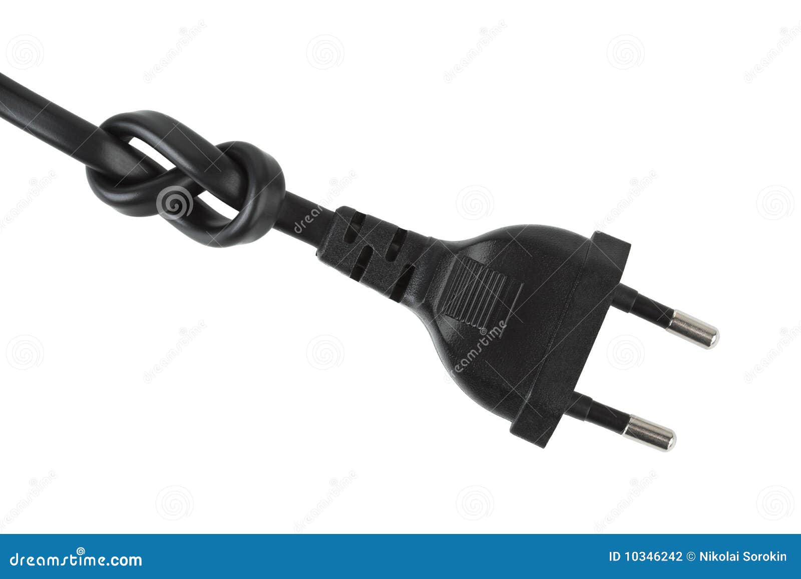 Electric cable with knot stock photo. Image of connect 10346242