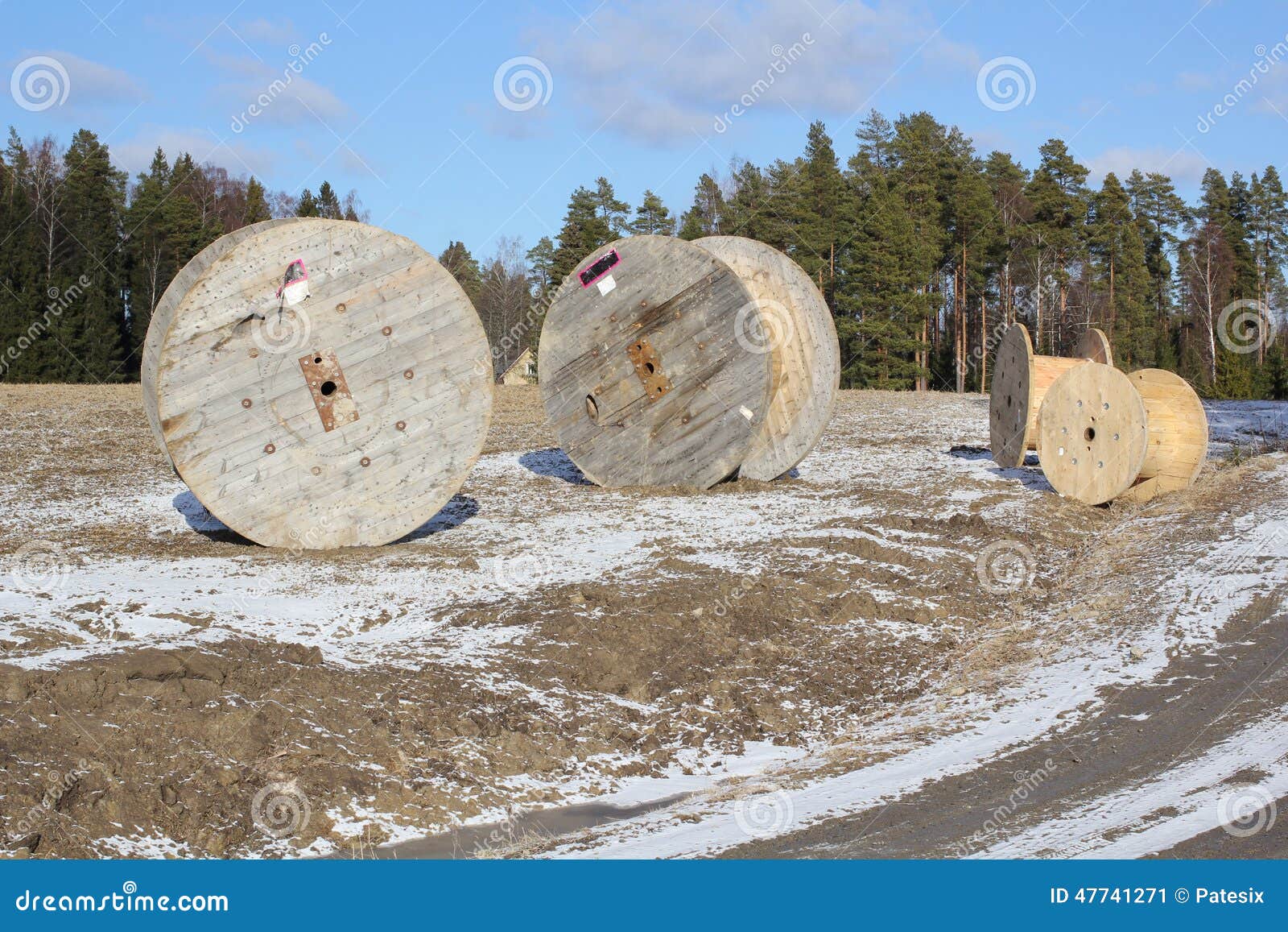 Cable Reels - Wooden Construction Stock Image | CartoonDealer.com #38950057