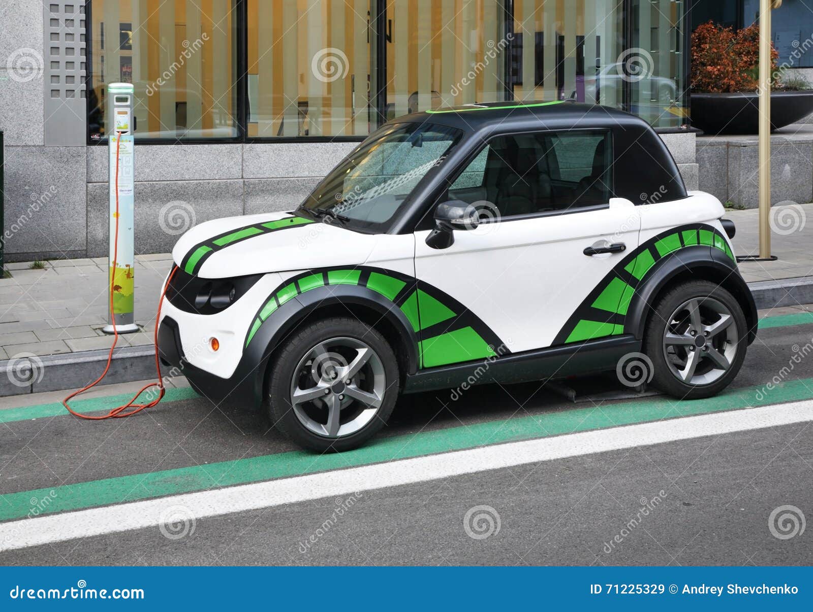 Electric Car in Brussels. Belgium Editorial Stock Image Image of