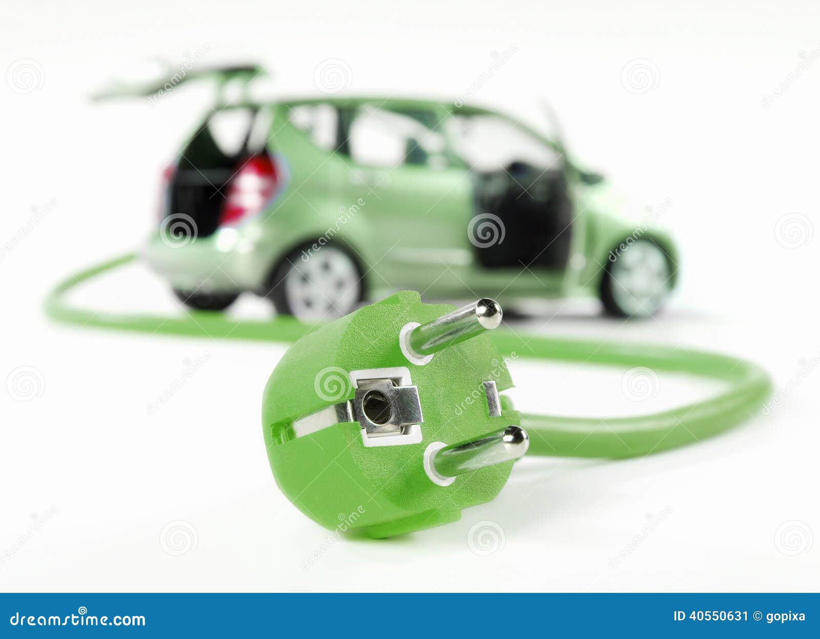 electric car with cable and plug