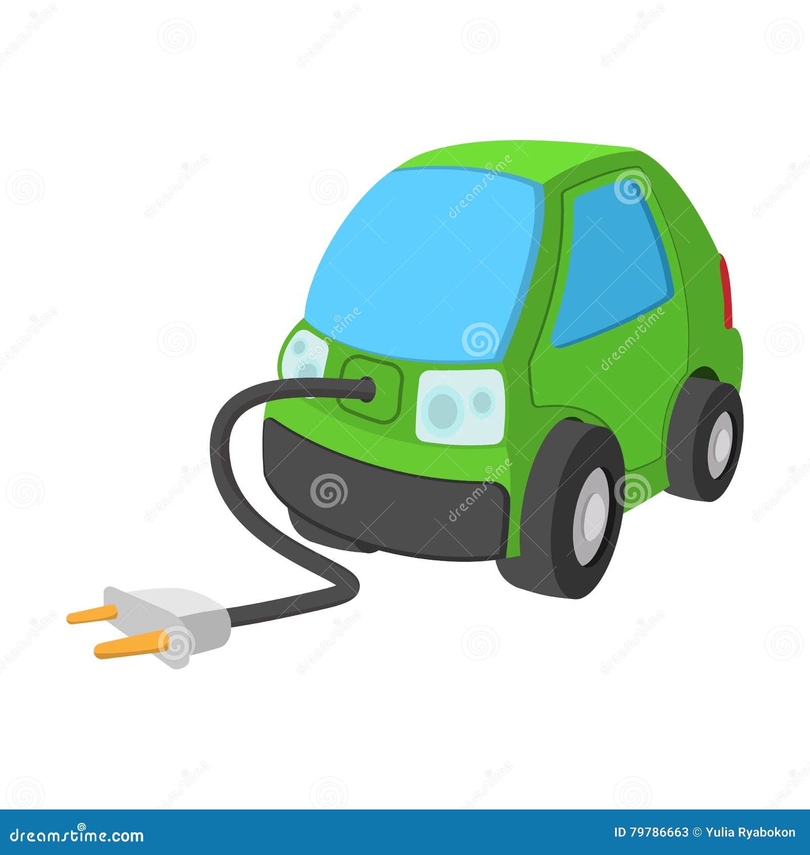 Electric car cartoon icon stock vector. Illustration of driving - 79786663