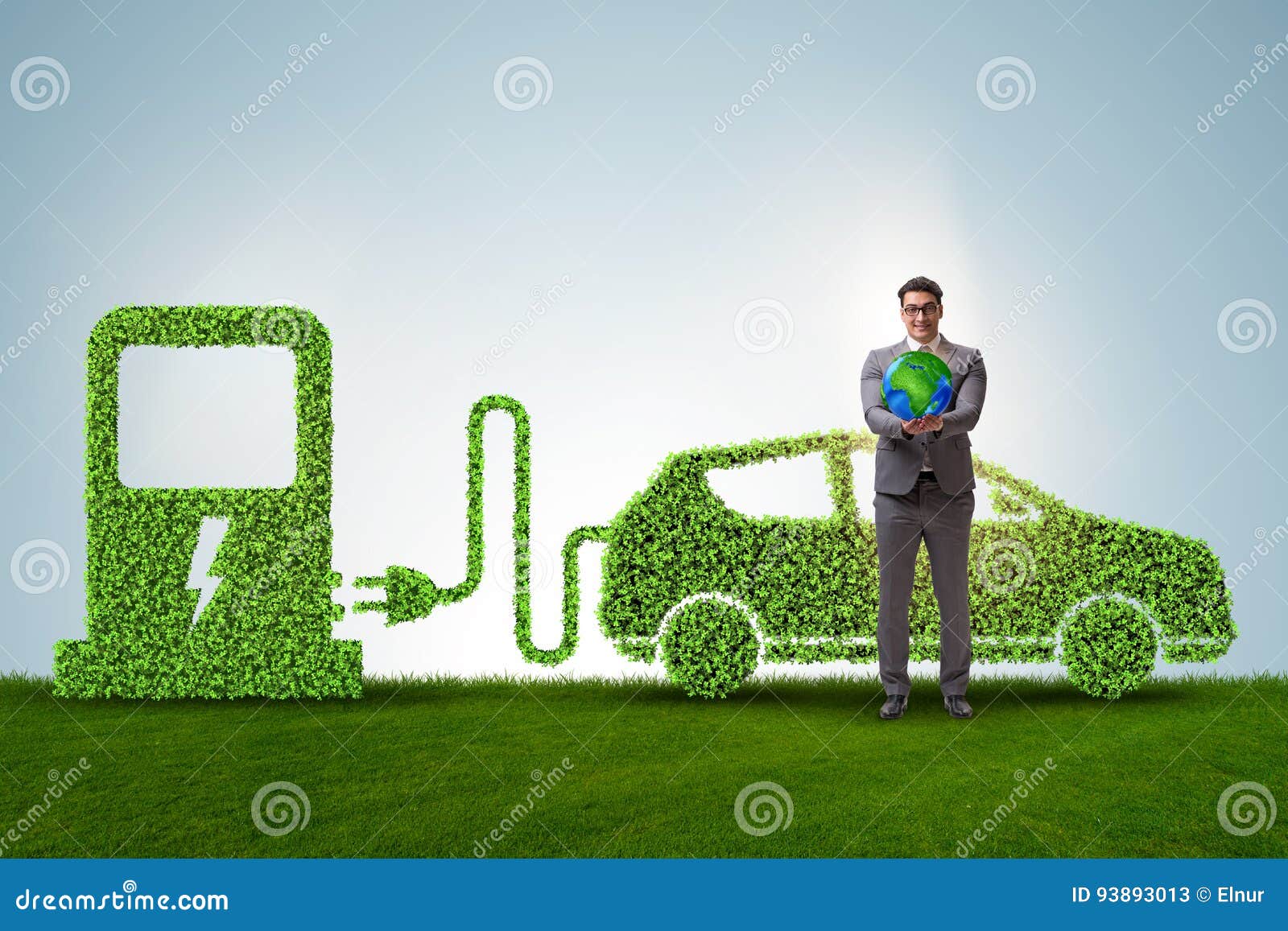 Electric Car Concept. The Virtual Screen Of The Electric Car System For