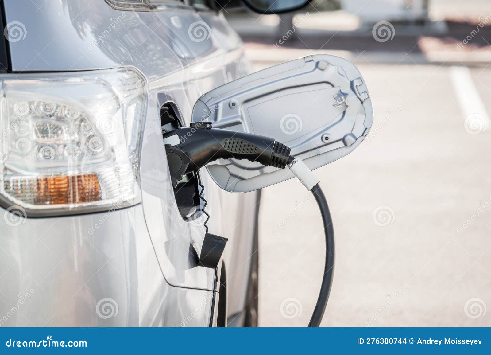 Electric Car Connected To EV Charging Station Stock Photo Image of motor, innovation 276380744