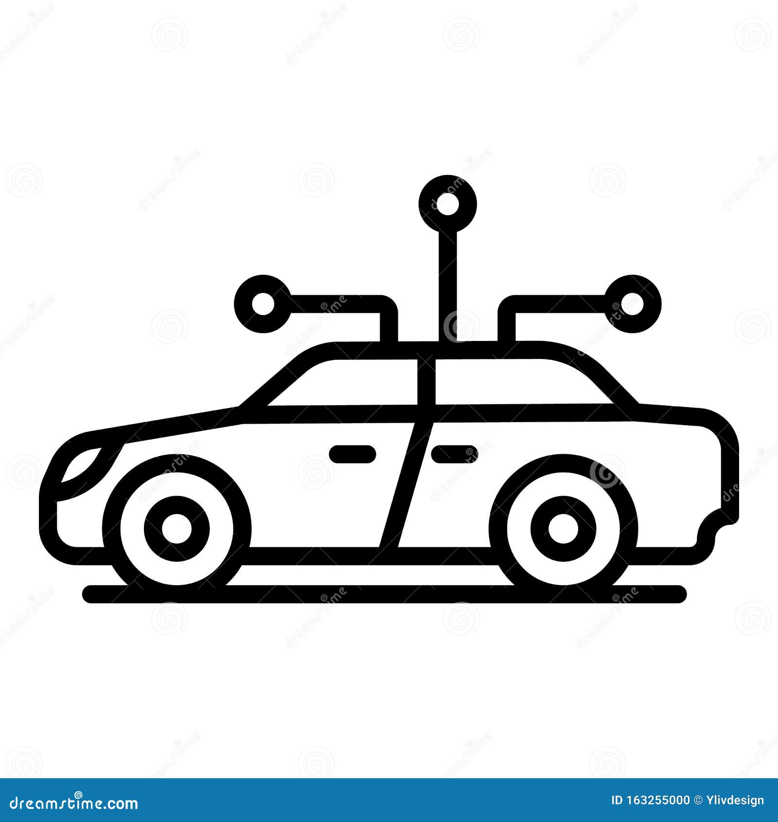electric car with footnotes icon, outline style