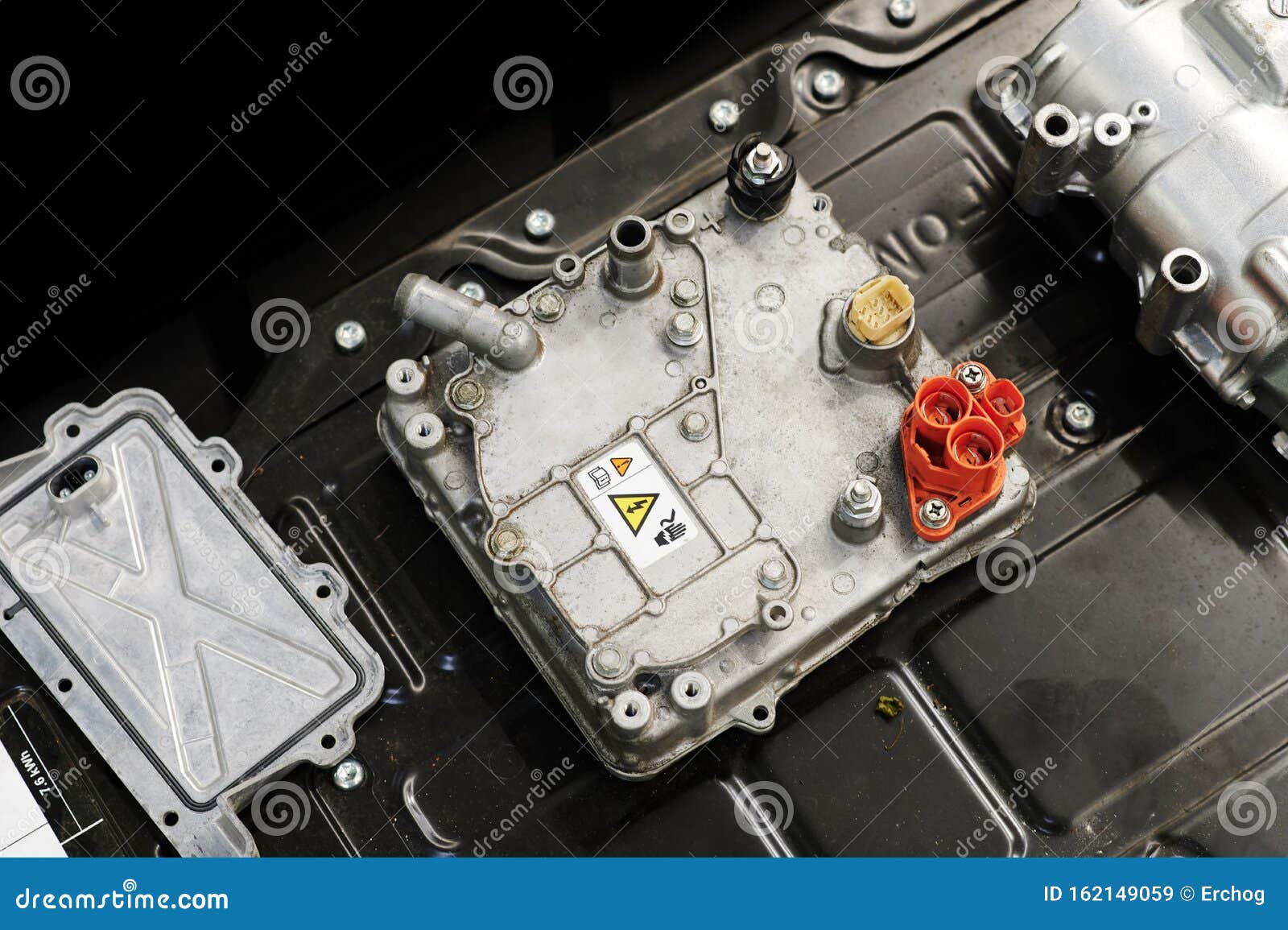 Electric Car Lithium Battery Pack and Power Control Units. Electric Car
