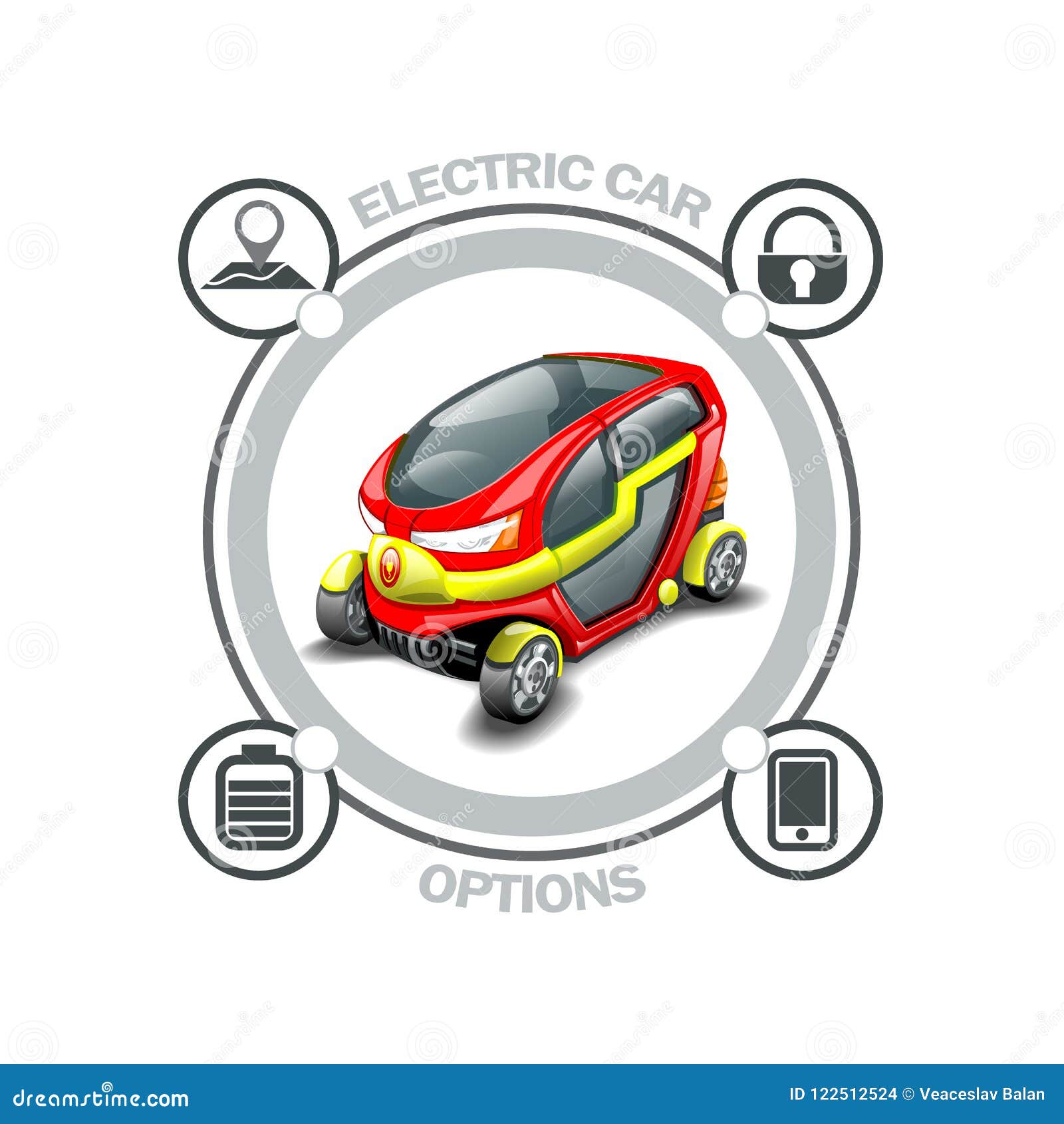 Electric car options stock vector. Illustration of innovation 122512524