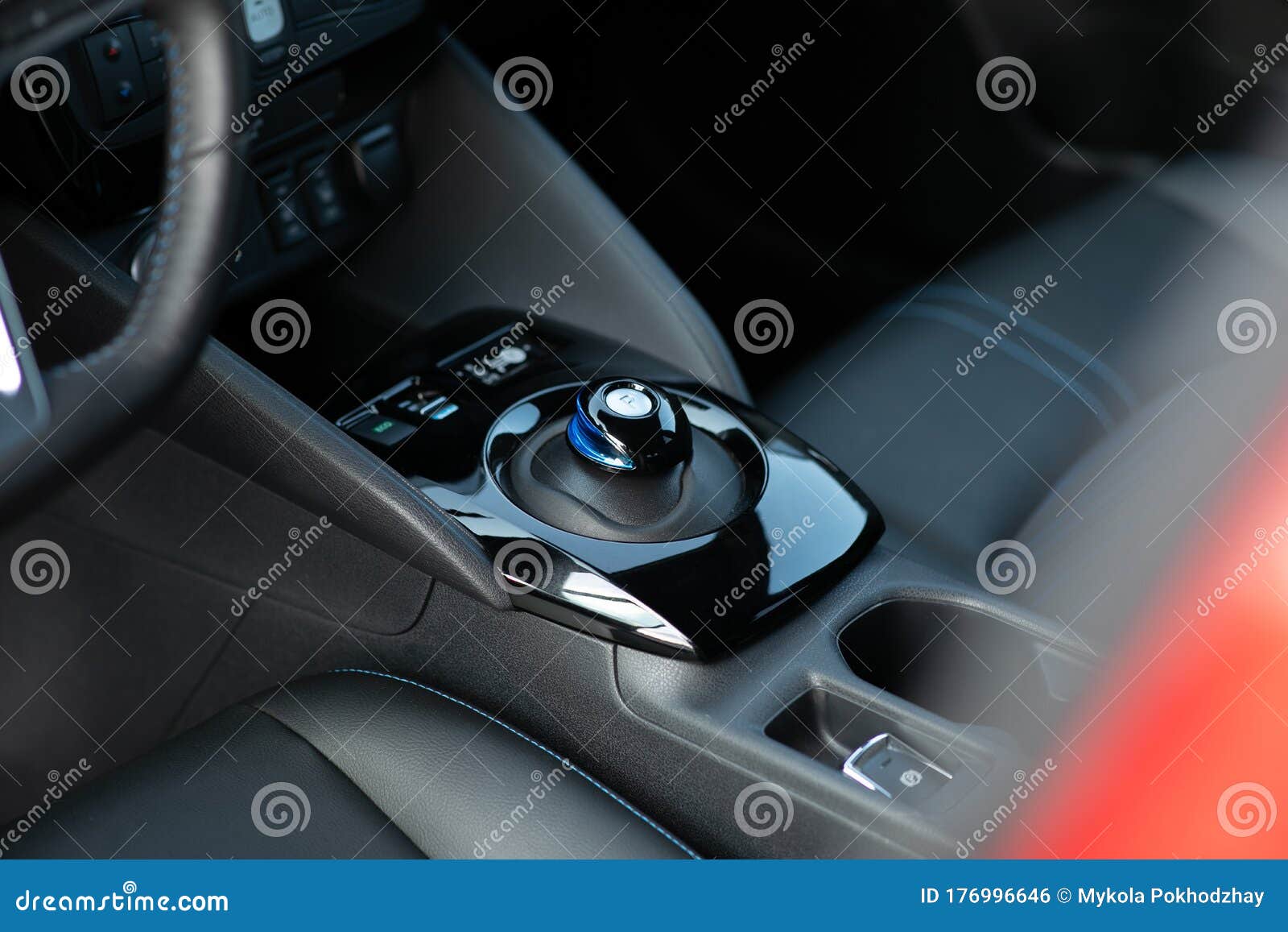 Electric Car Parking Shifter. Button of Car Parking. Smart Technology