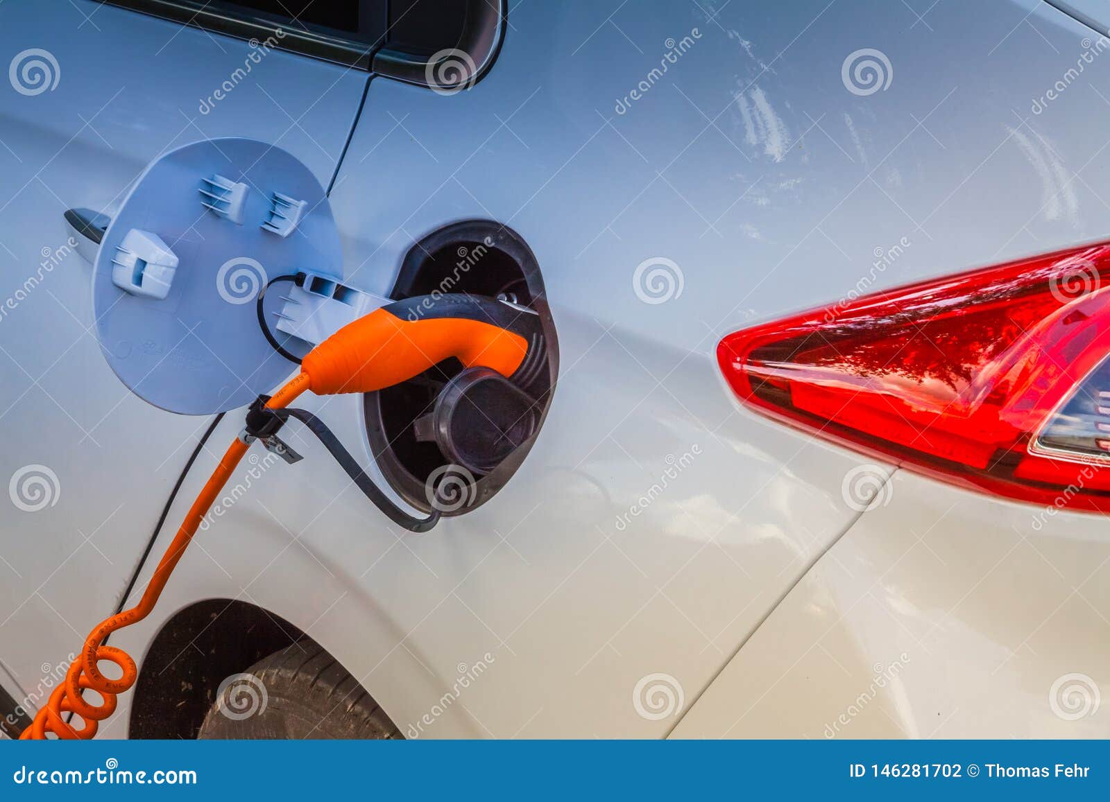 Electric car plug in stock photo. Image of environment 146281702