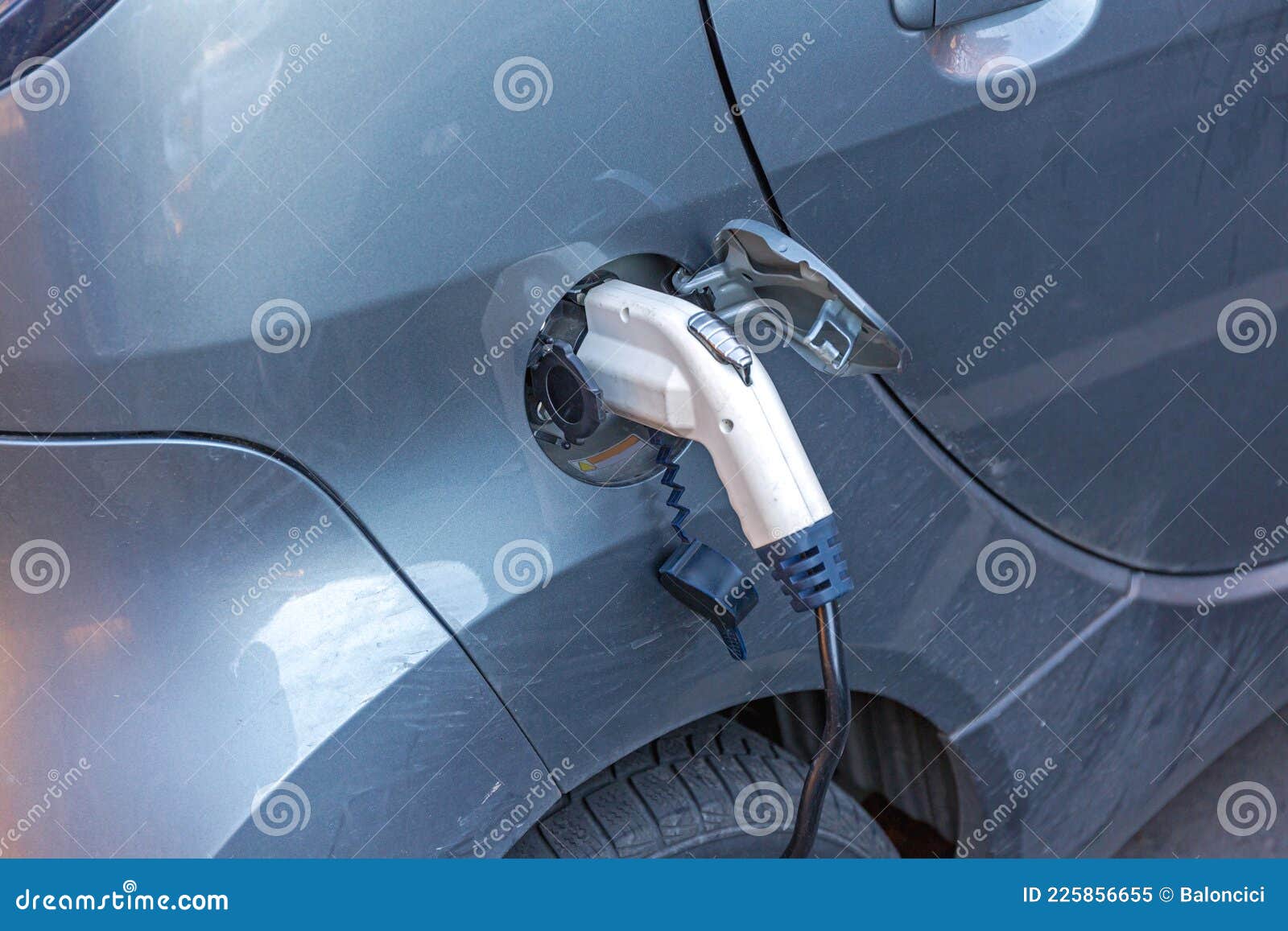 Electric Car Plug in stock image. Image of fast, cable 225856655