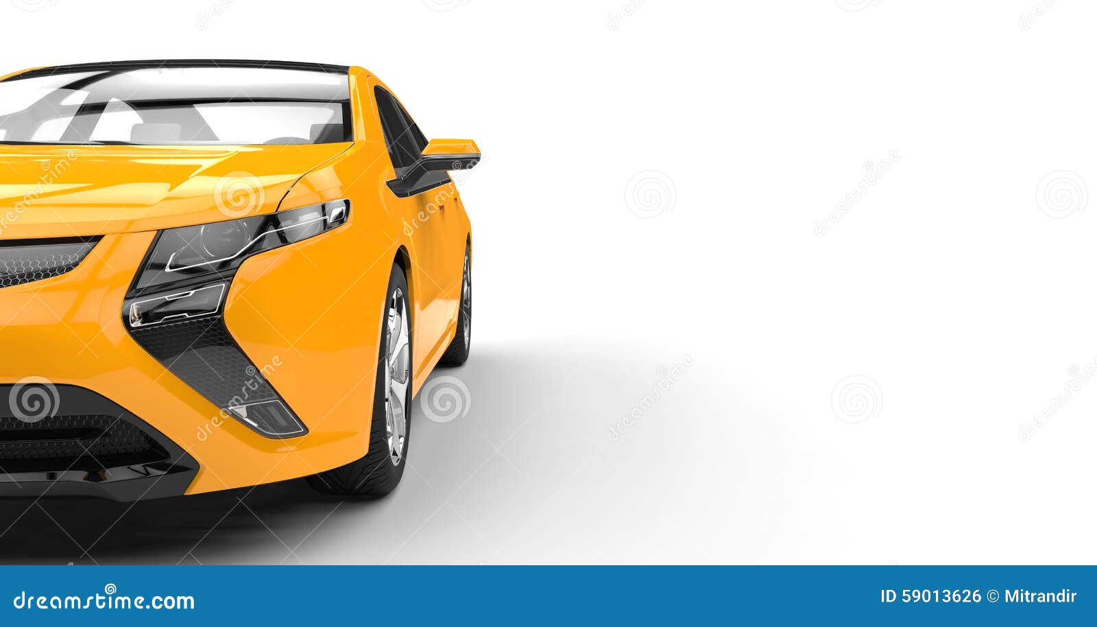 Electric Car Yellow Side Cut View Stock Illustration Illustration