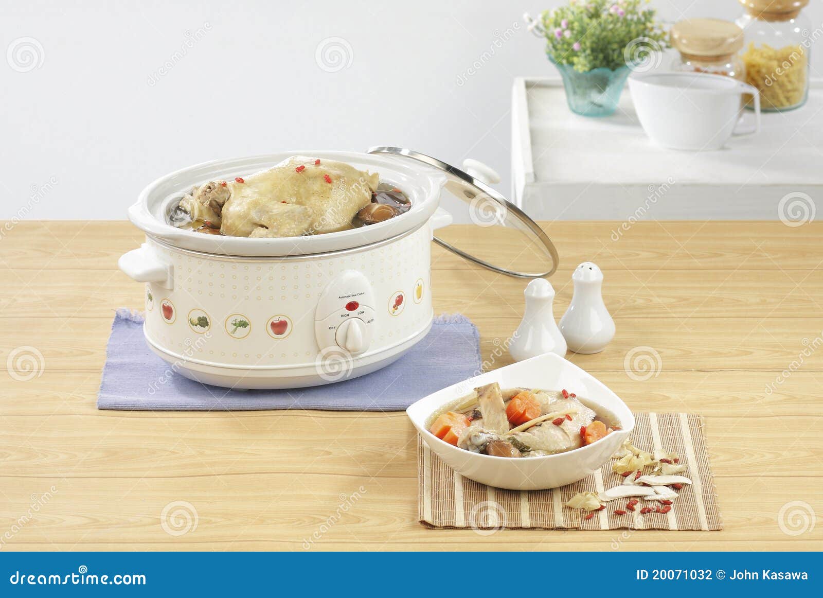 Electric Casserole Pot in the Kitchen Interior Stock Photo Image of