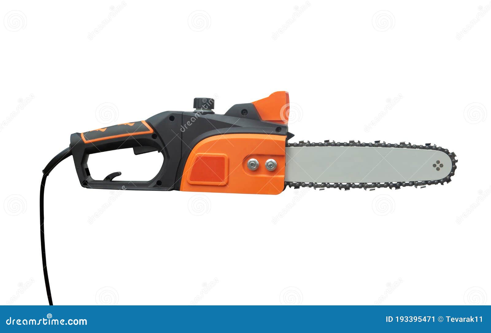 Electric Chainsaw Isolated on White with Clipping Path Stock Image