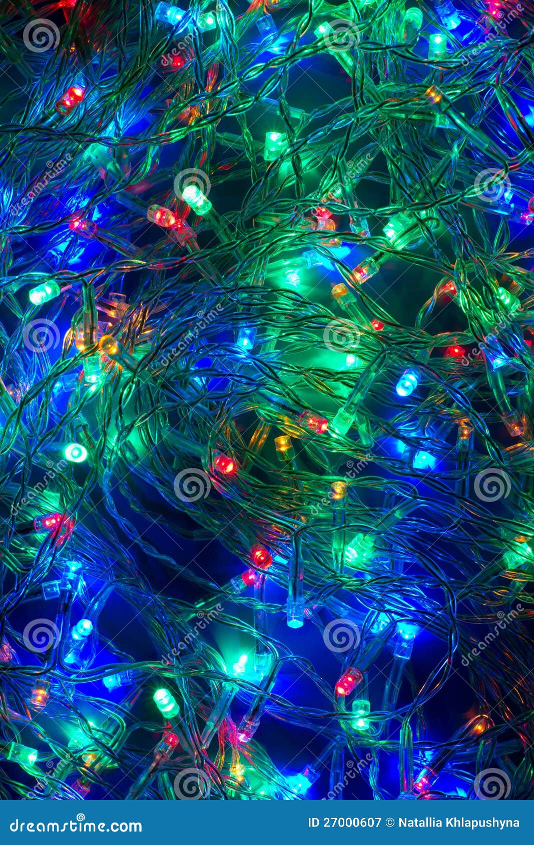Electric Christmas Lights Background, Garland Stock Image Image of