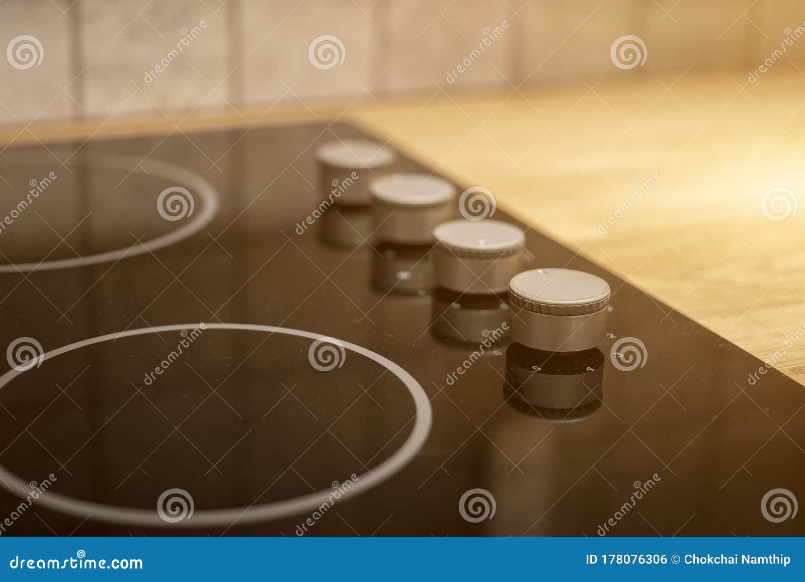 Electric Cooker Plate Switch Button Technology Food Stock Photo Image