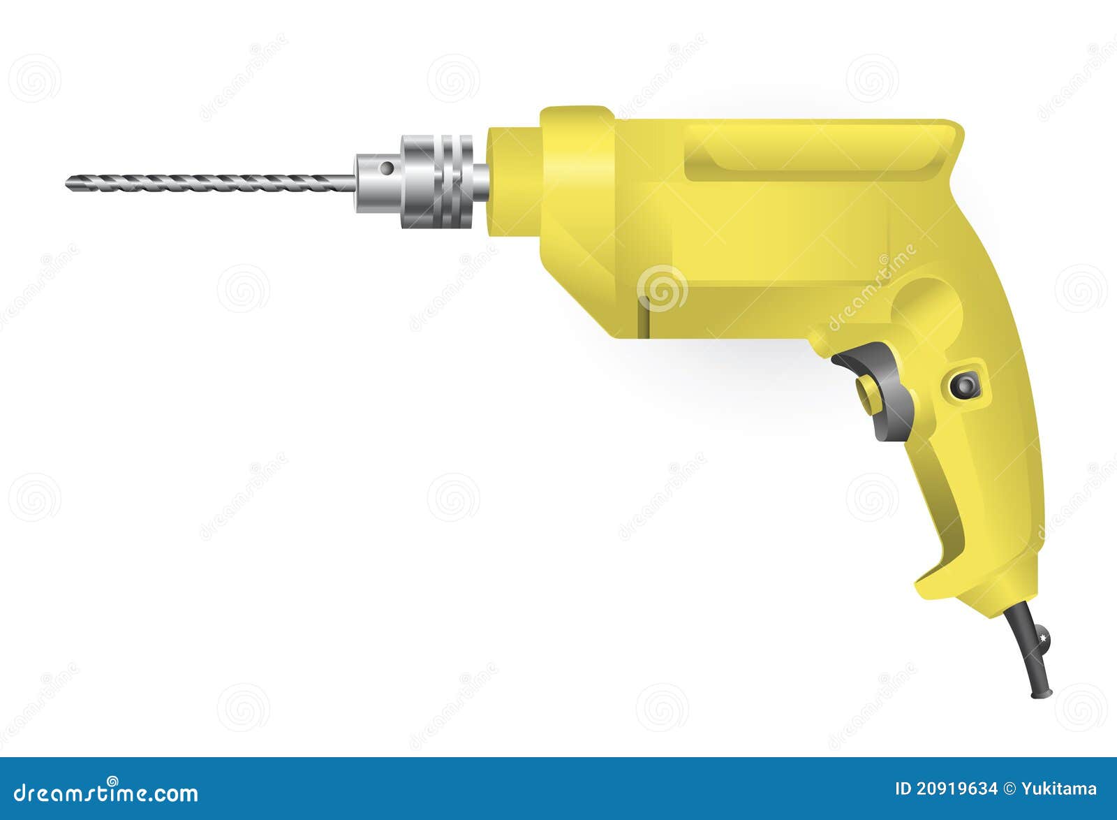 Electric drill stock vector. Illustration of white, work 20919634