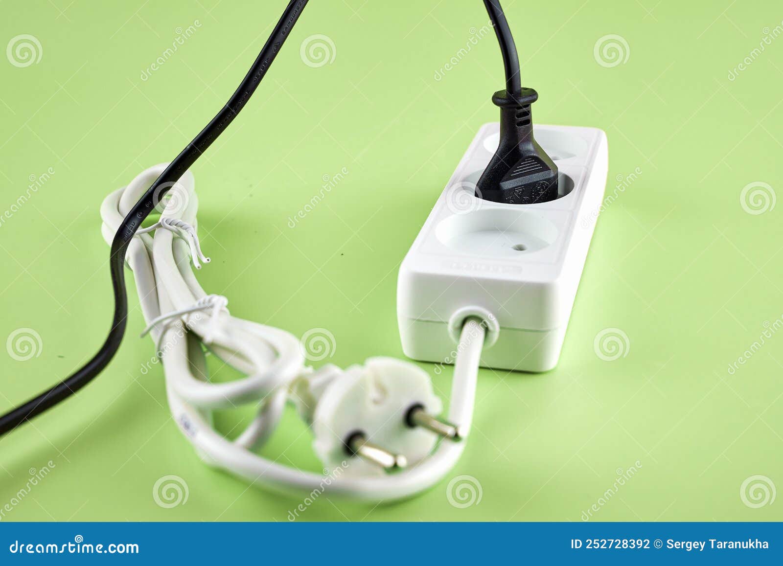 An Electric Extension Cord with an Electric Plug Plugged into it Stock Photo Image of