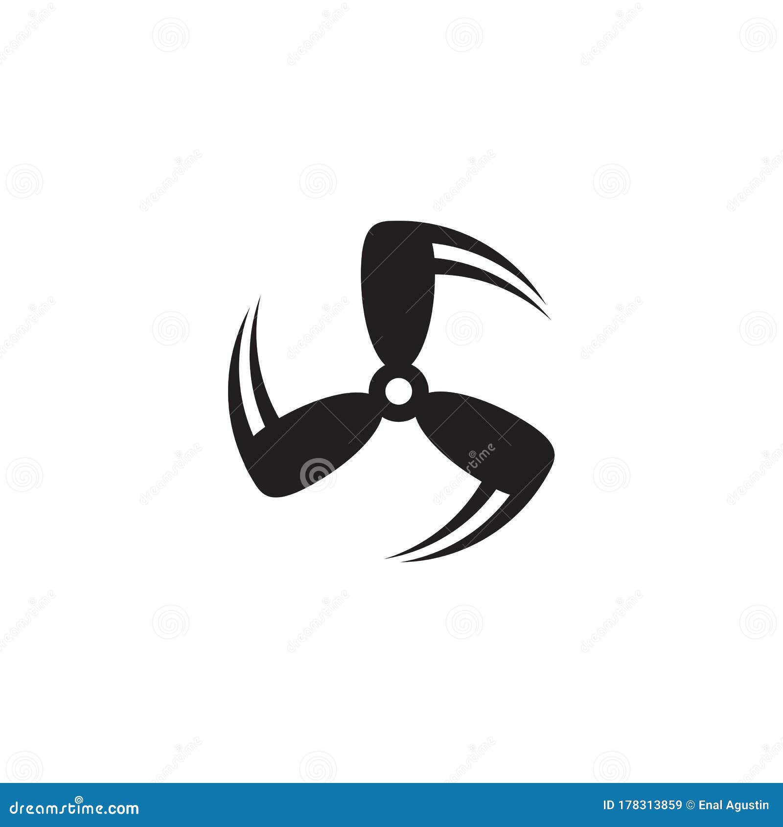 Electric Fan Propeller Icon Logo Design Template Stock Vector