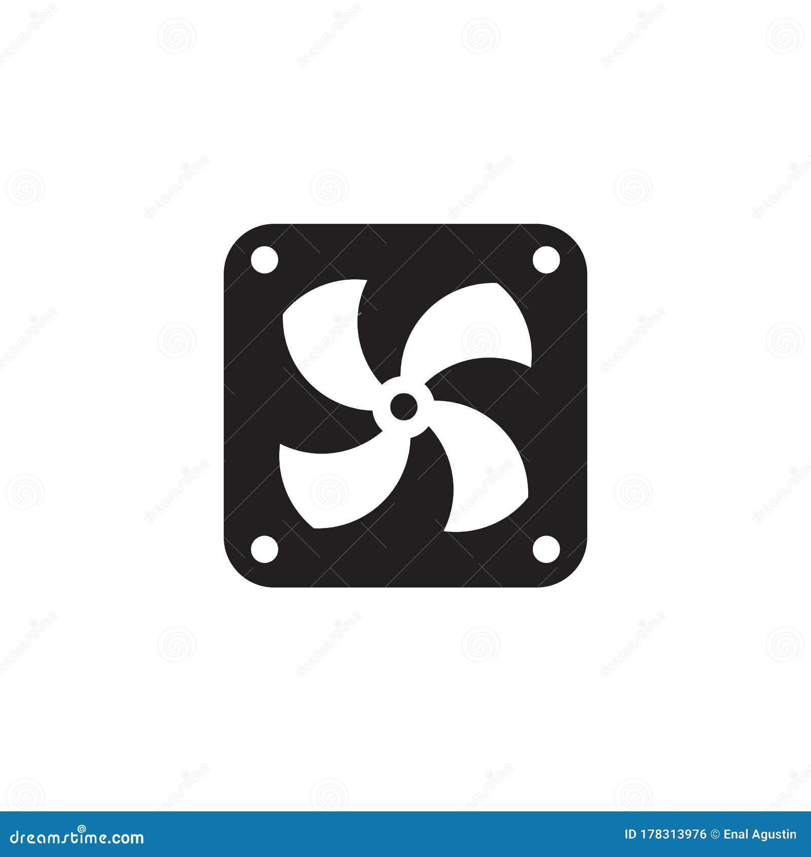 Electric Fan Propeller Icon Logo Design Template Stock Vector