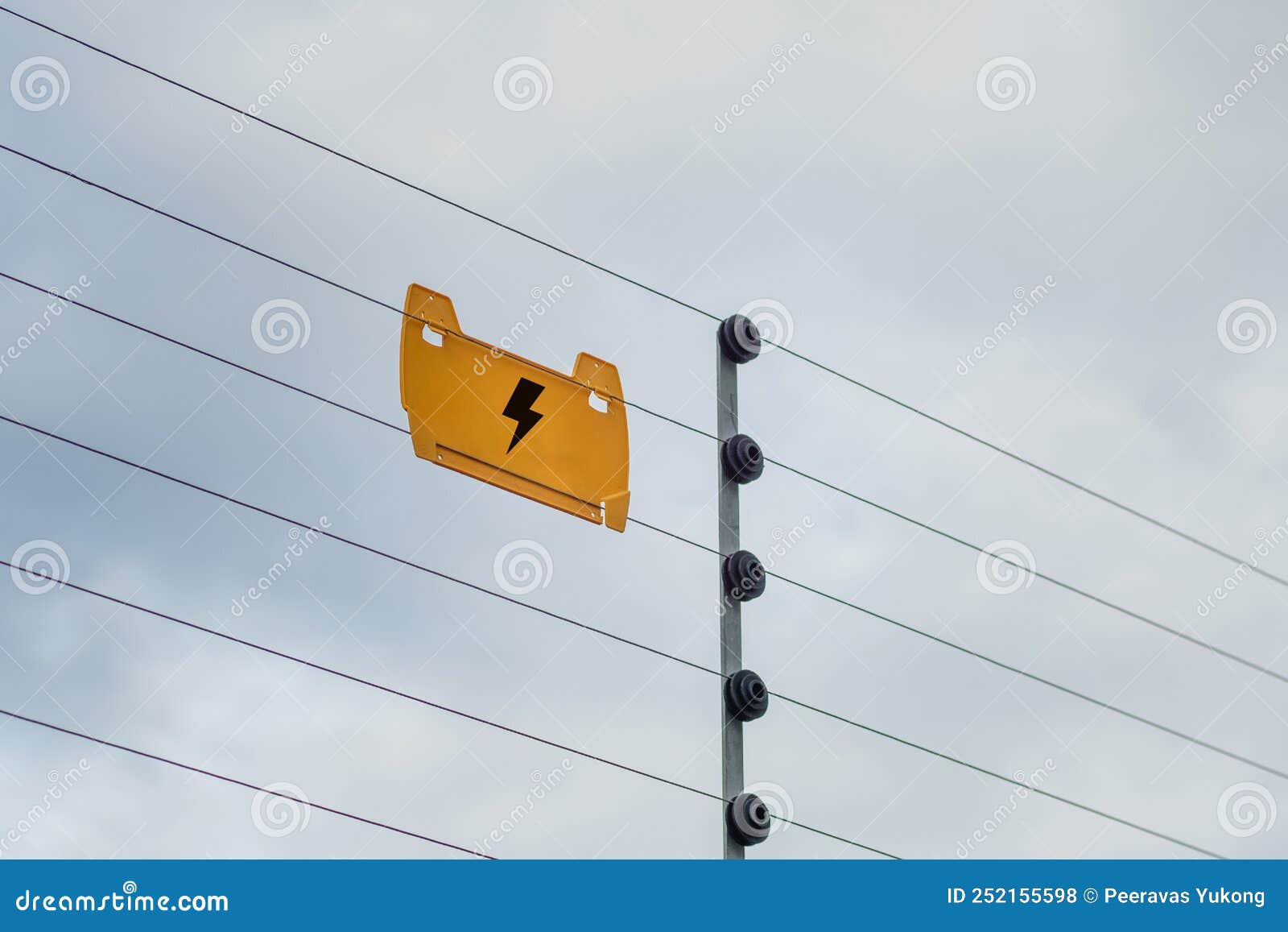 Electric Fence and Danger Sign Stock Photo Image of sign, hang 252155598