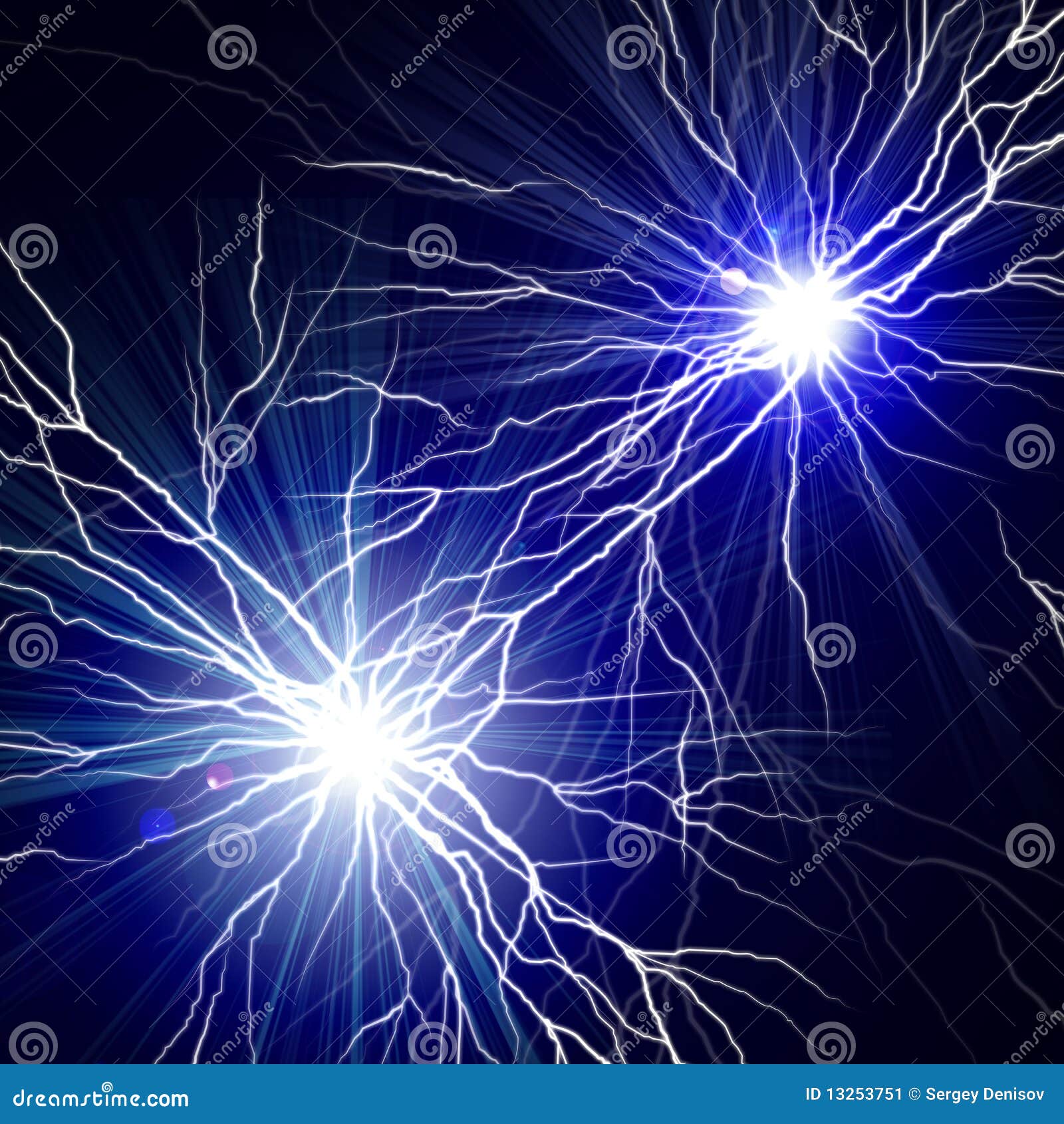 Electric Flash of Lightning on a Dark Stock Illustration Illustration