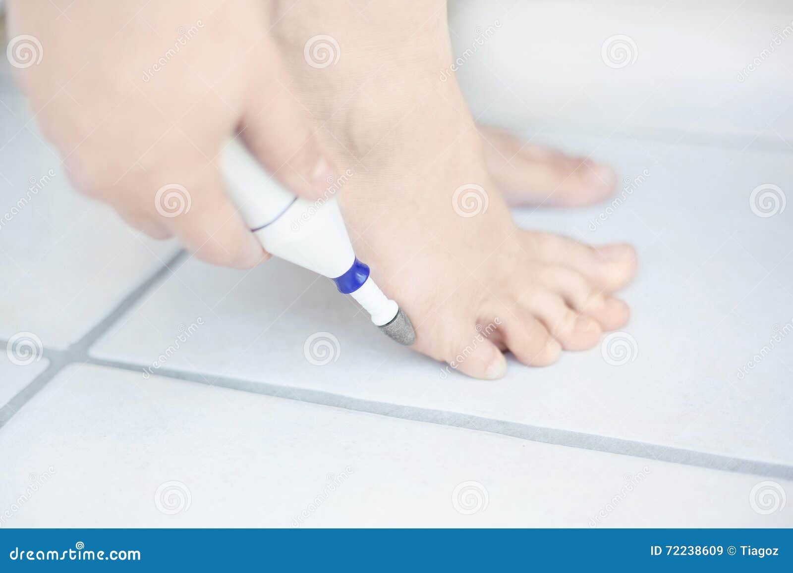 Electric Foot Scrubber Being Used in Pedicure Stock Image Image of