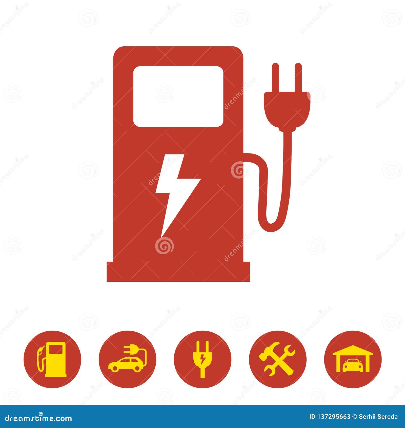 Electric Fuel Pump Icon On White Background Stock Illustration