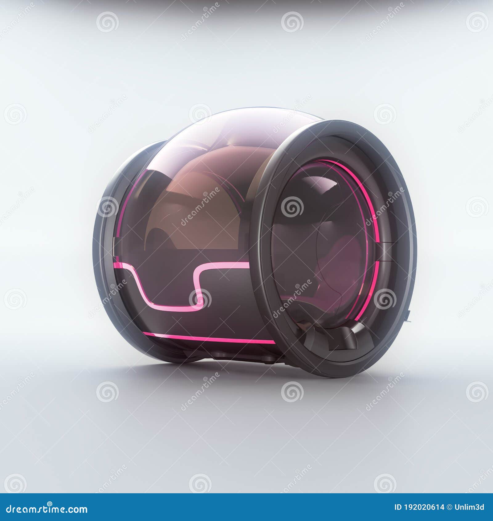 electric future car taxy concept in studio background with colourful lightings. 3d rendering
