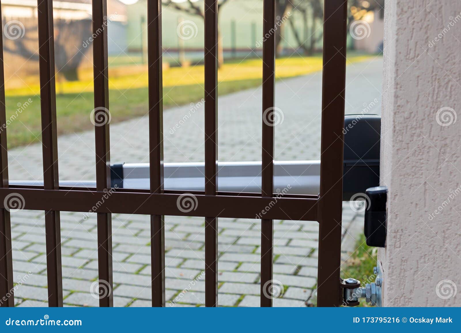 Electric gate stock photo. Image of building, electrical 173795216