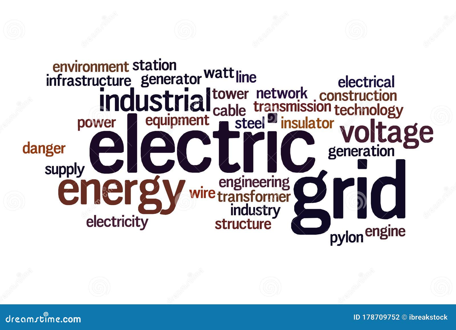 Electric Grid Word Cloud Concept Stock Illustration Illustration of