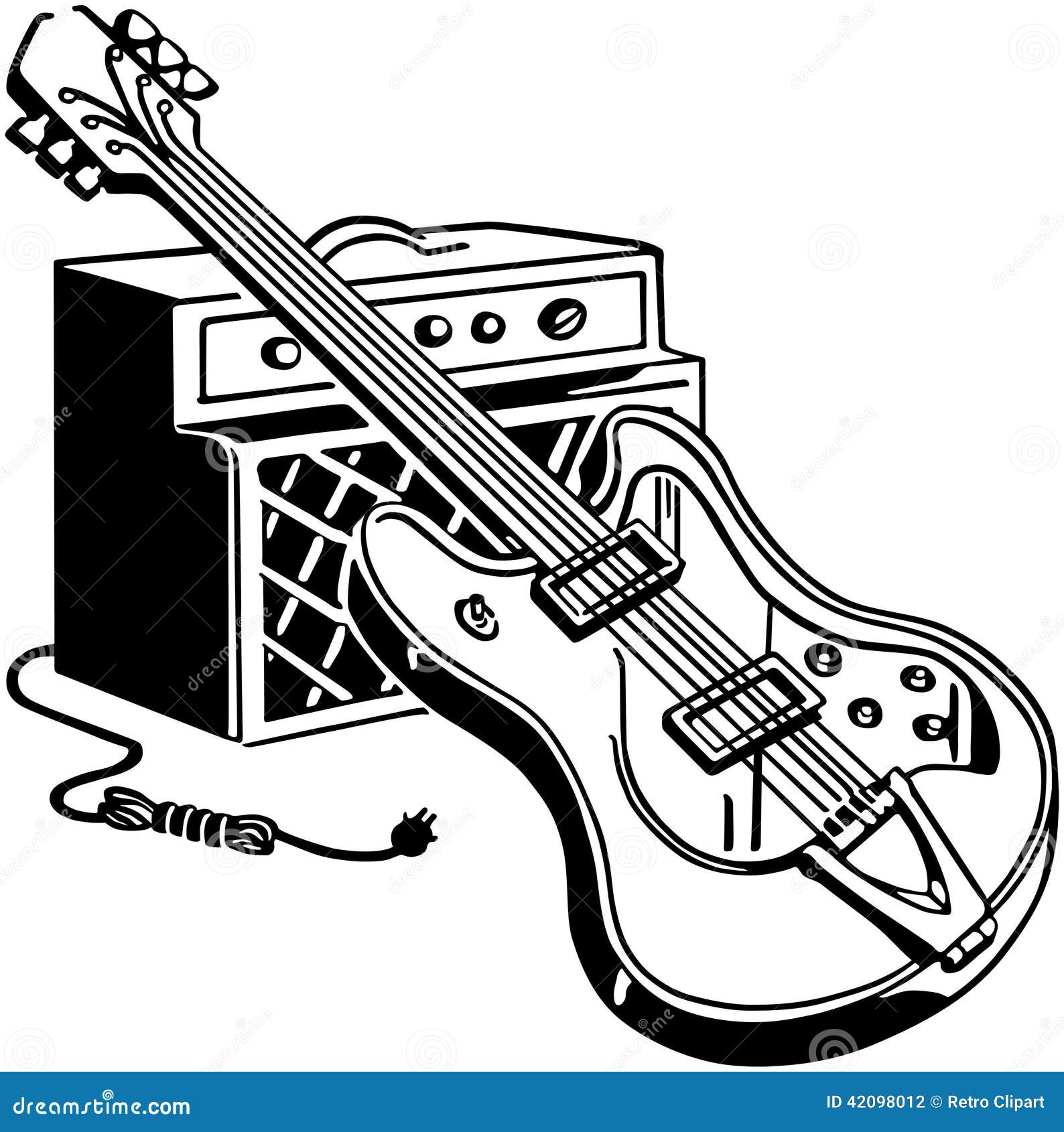 Electric Guitar and Amplifier Stock Vector Illustration of chords