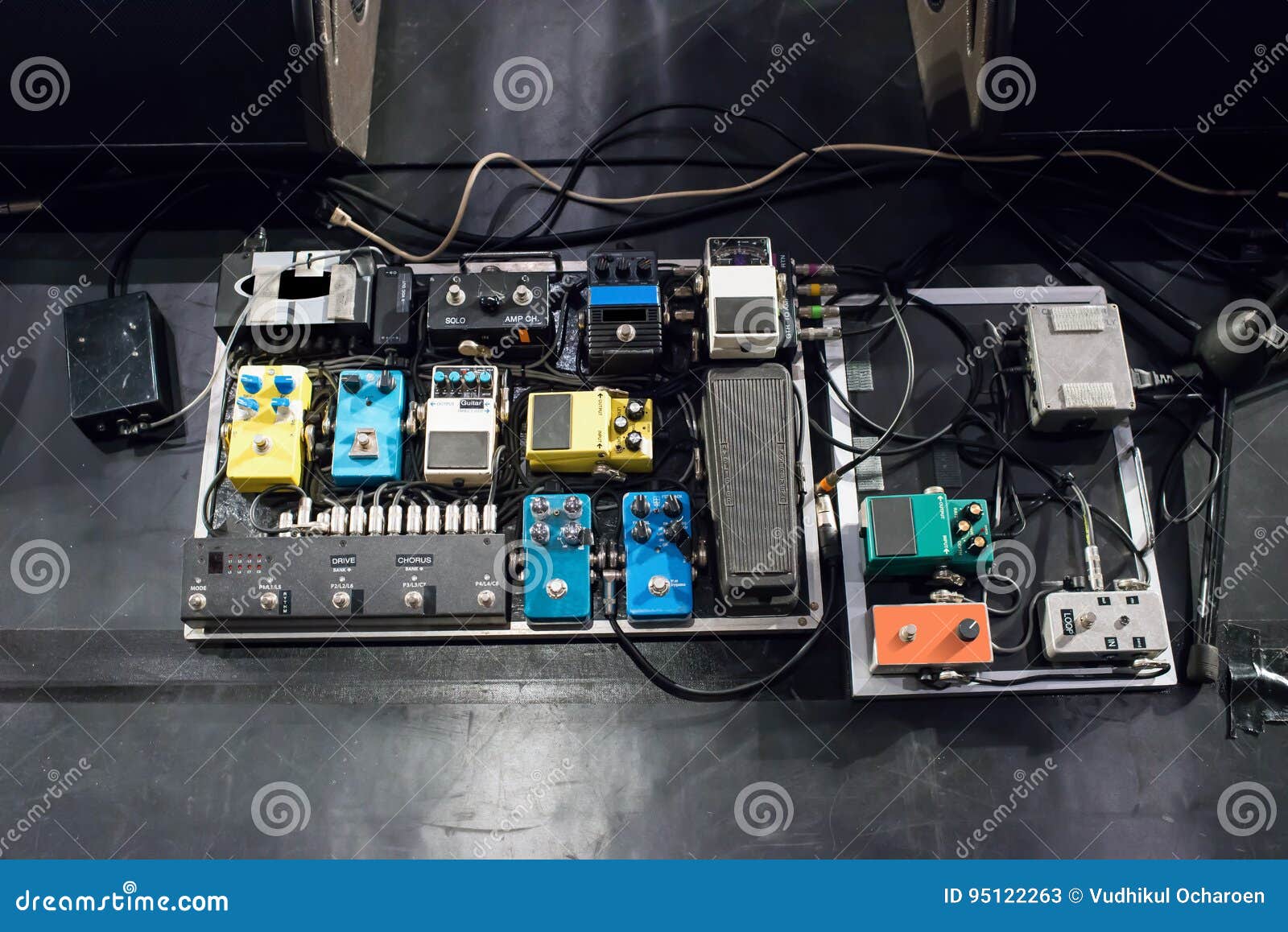 Electric Guitar Audio Processing Effect Pedal Stock Image Image of