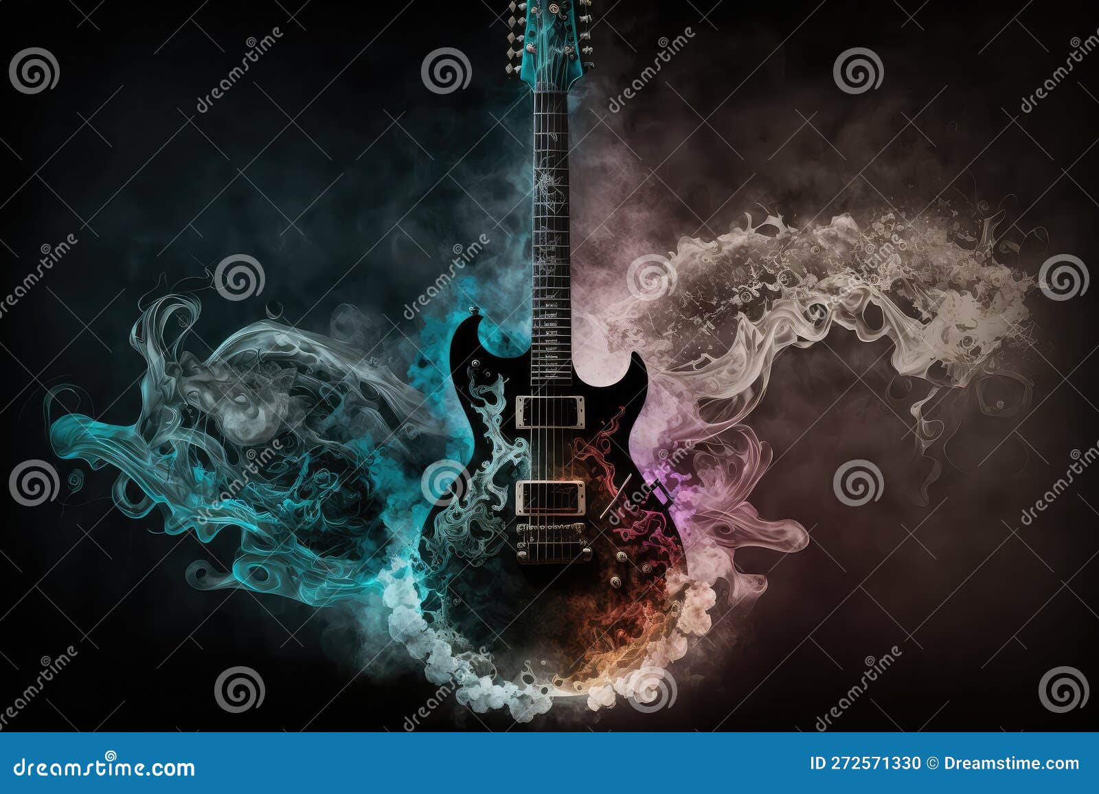 Electric Guitar Being Played in a Dark and Mysterious Setting, with