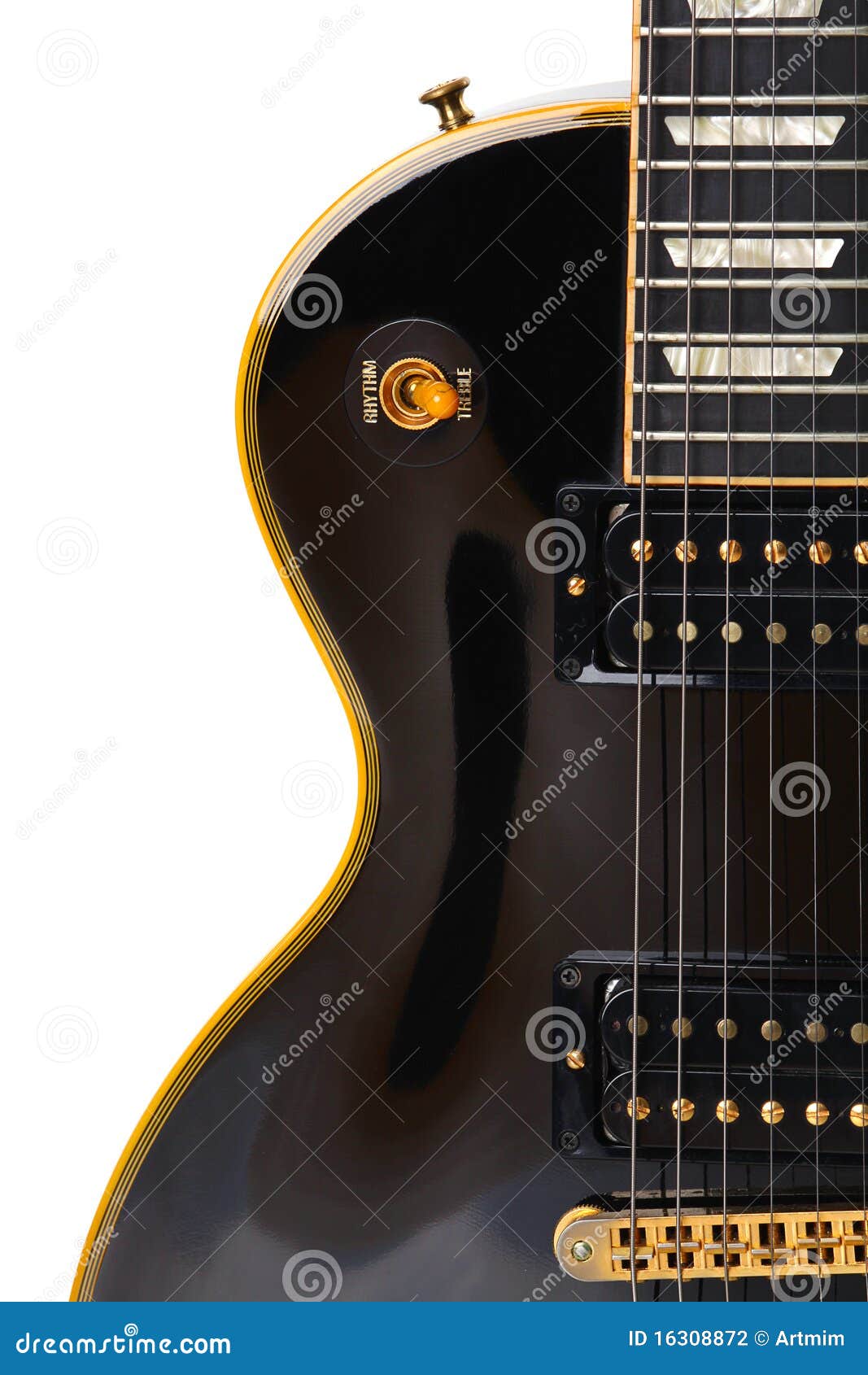 Electric guitar closeup stock photo. Image of guitar 16308872