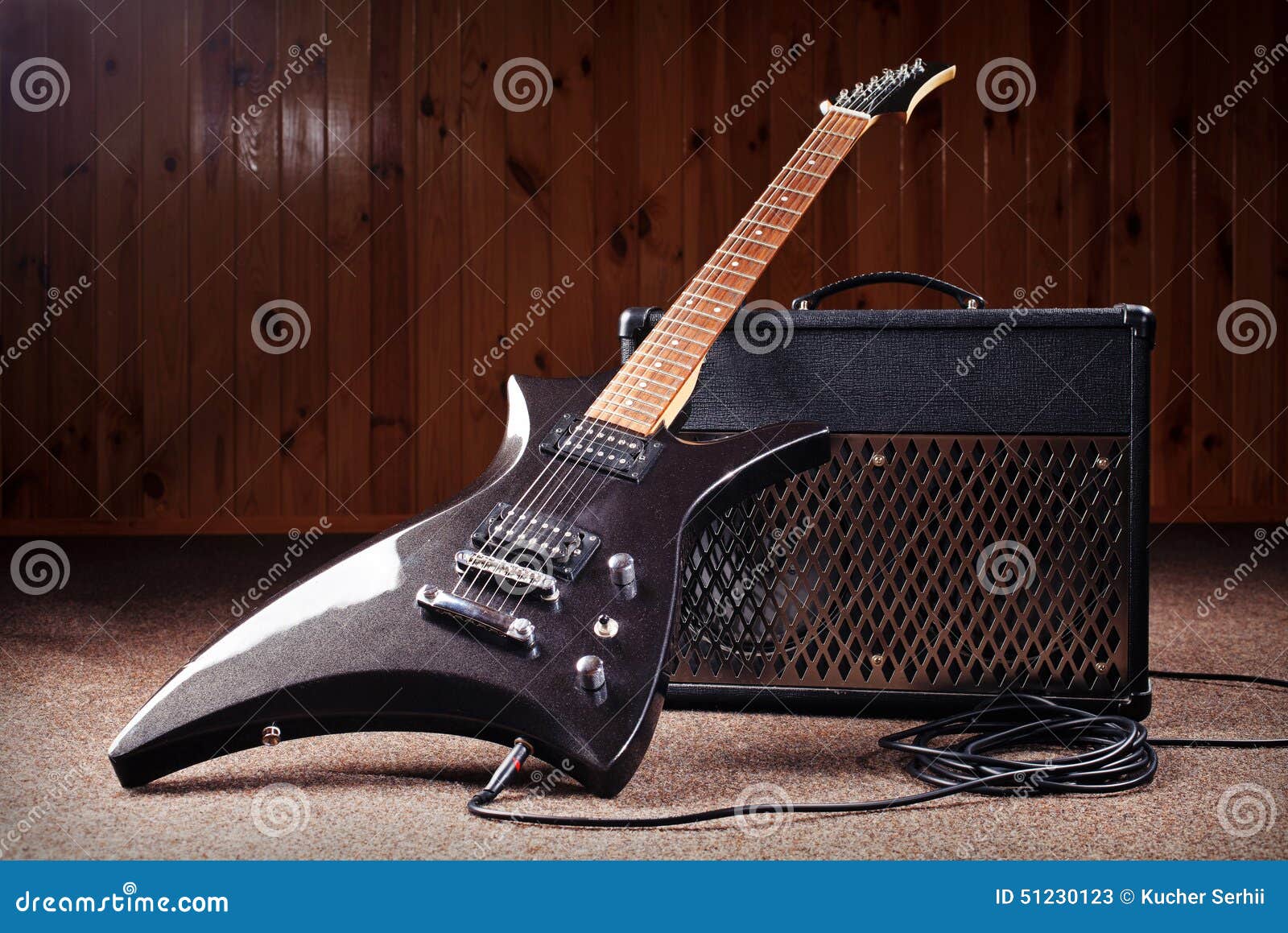 Electric guitar and combos stock image. Image of stage 51230123