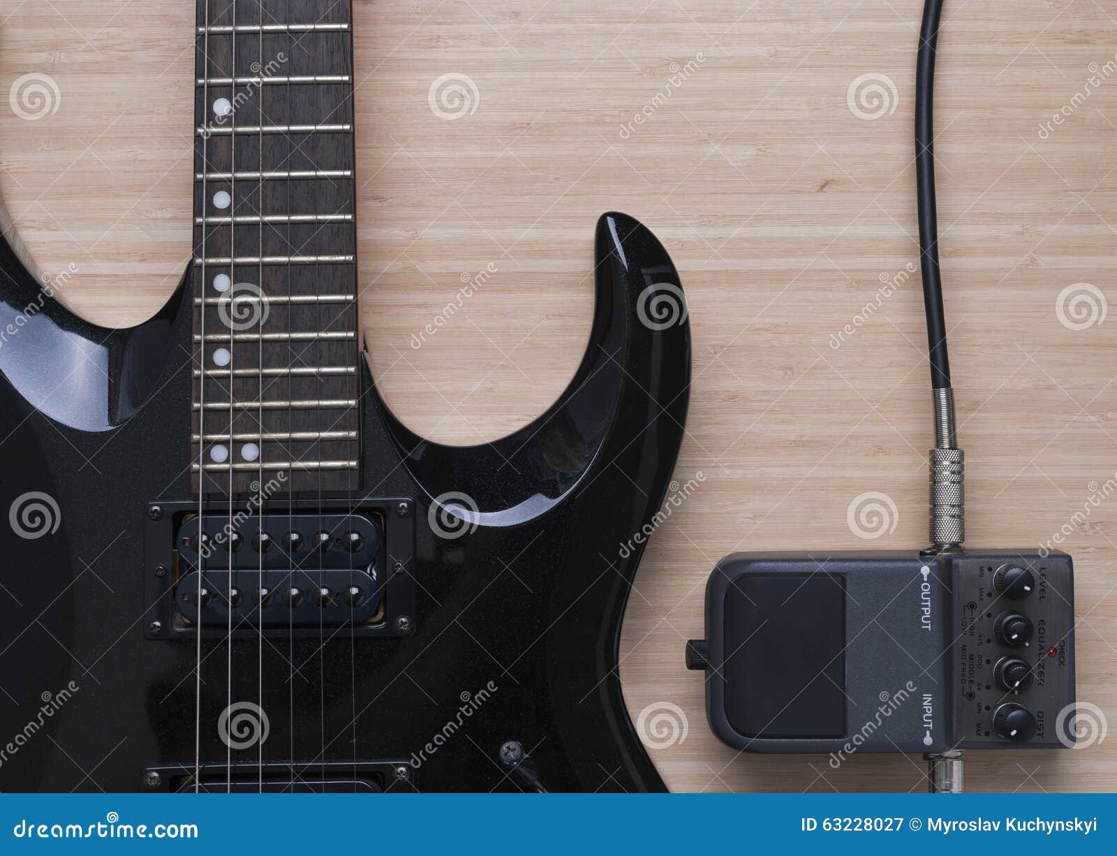 Electric Guitar and Distortion Unit Stock Image Image of processor