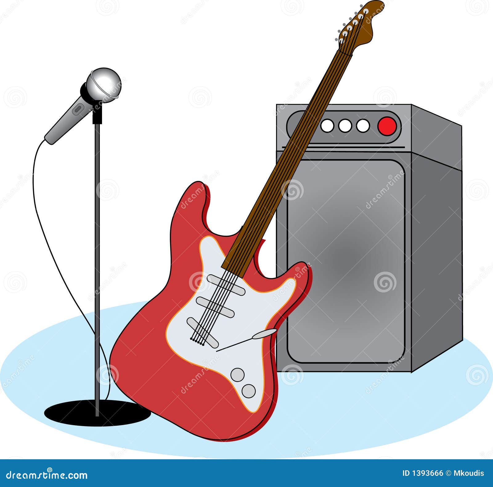 Electric Guitar and Equipment Stock Illustration - Illustration of band,  jazz: 1393666