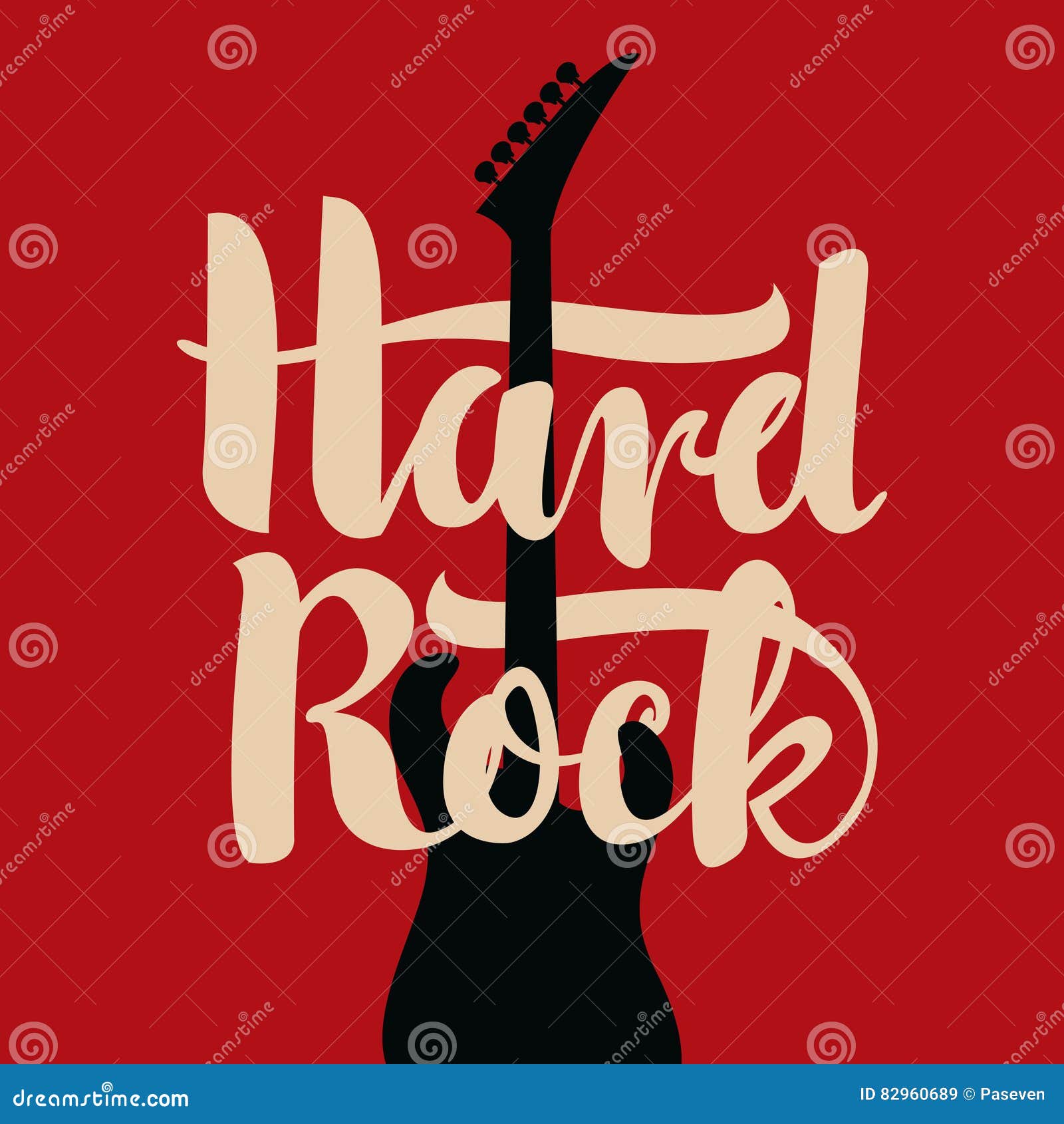 Electric Guitar and Hard Rock Stock Vector Illustration of rock