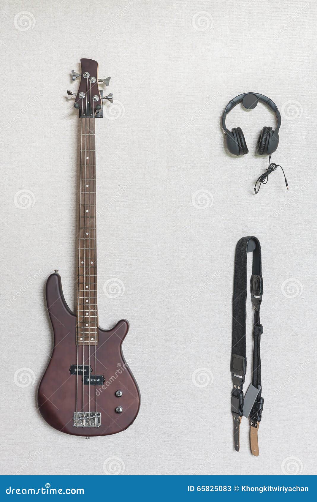 Electric Guitar with Headphone Stock Image Image of play, phones