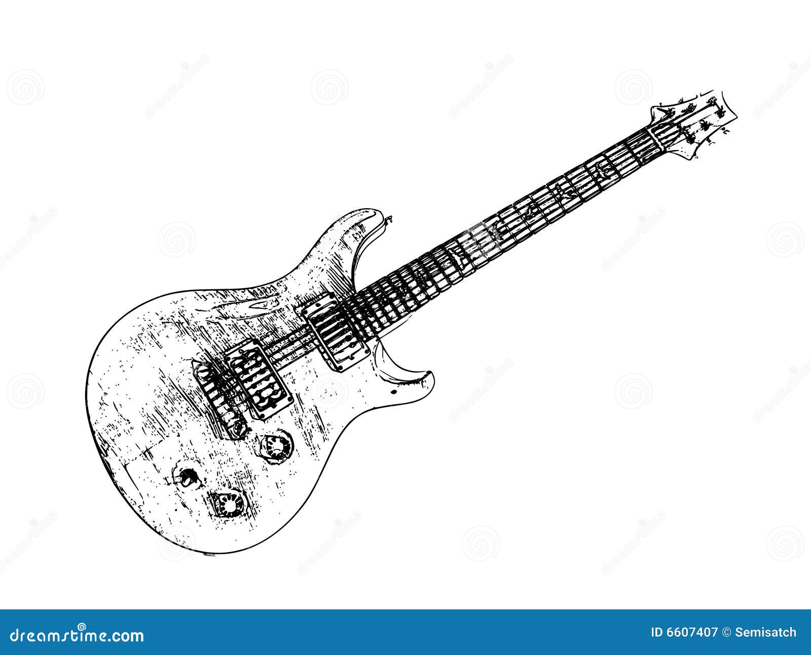 Electric Guitar Isolated, Illustration Stock Illustration