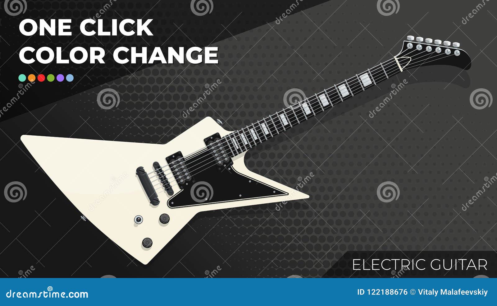 electric guitar.  and layered object, easy color change