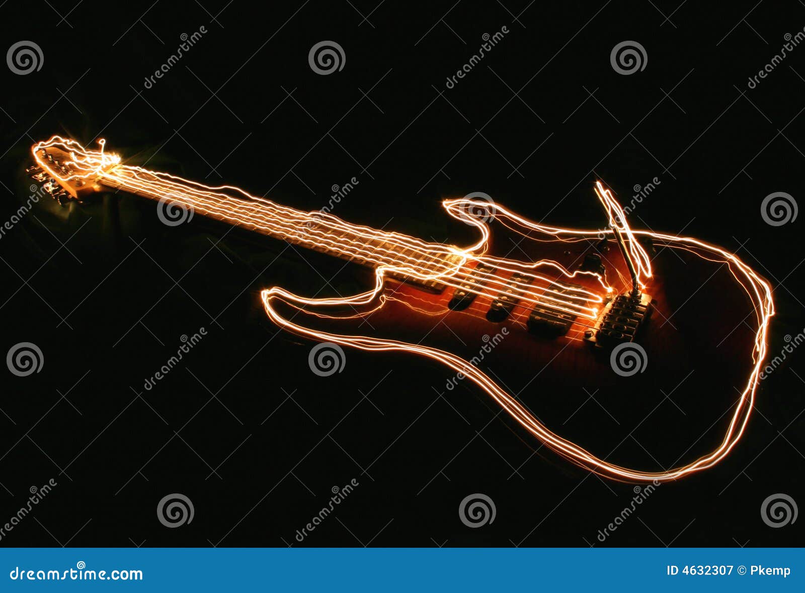 Electric Guitar Light Effect Stock Image 4632307