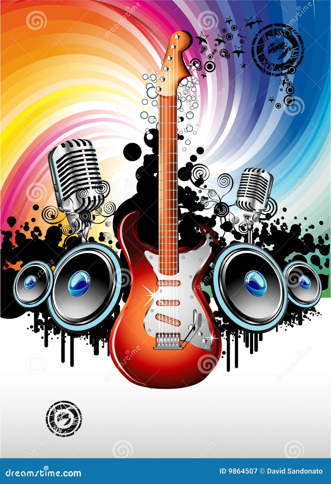 Electric Guitar Music Background Stock Vector - Illustration of guitar,  artwork: 9864507