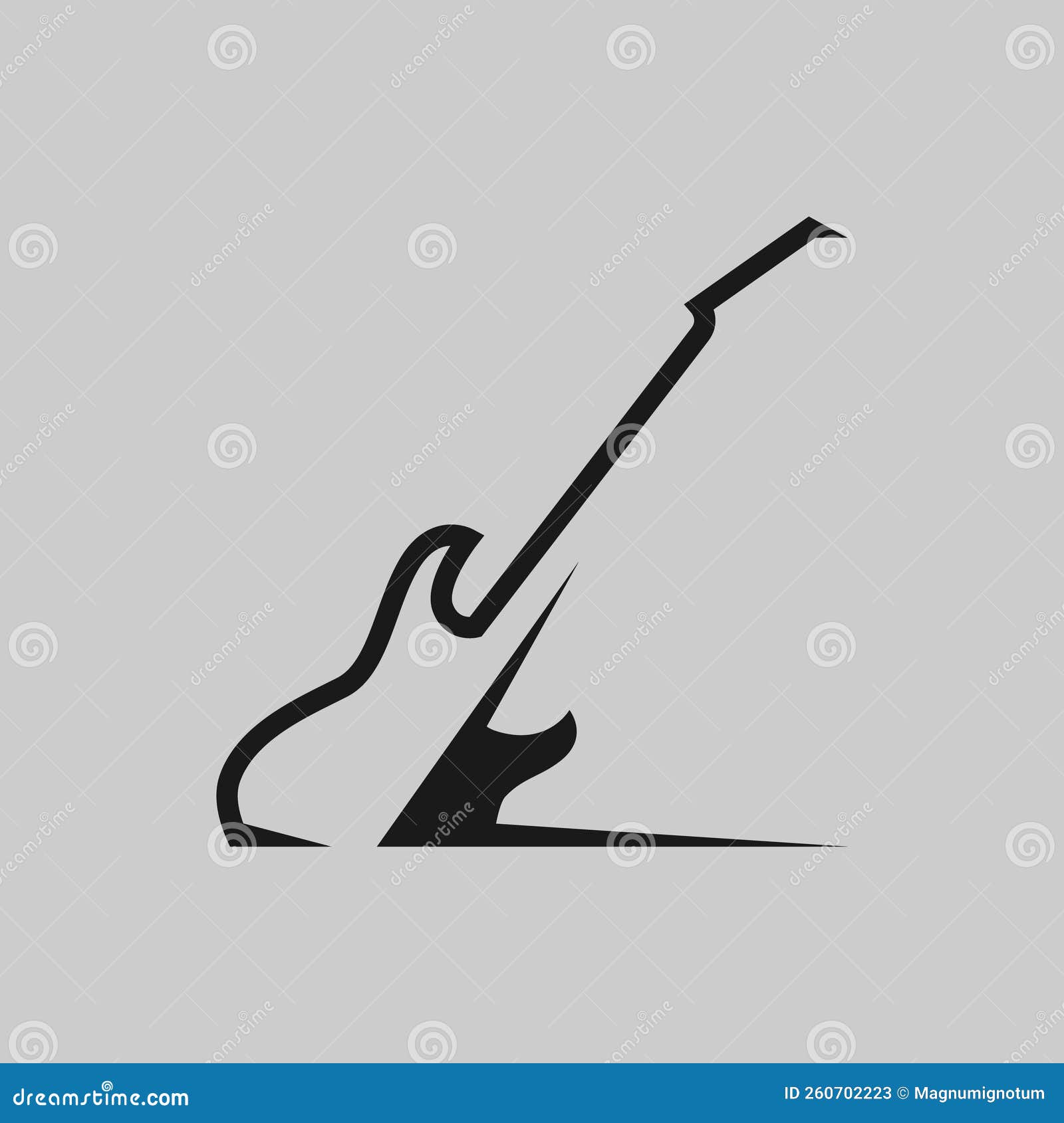 Electric Guitar Symbol on Gray Backdrop Stock Vector Illustration of