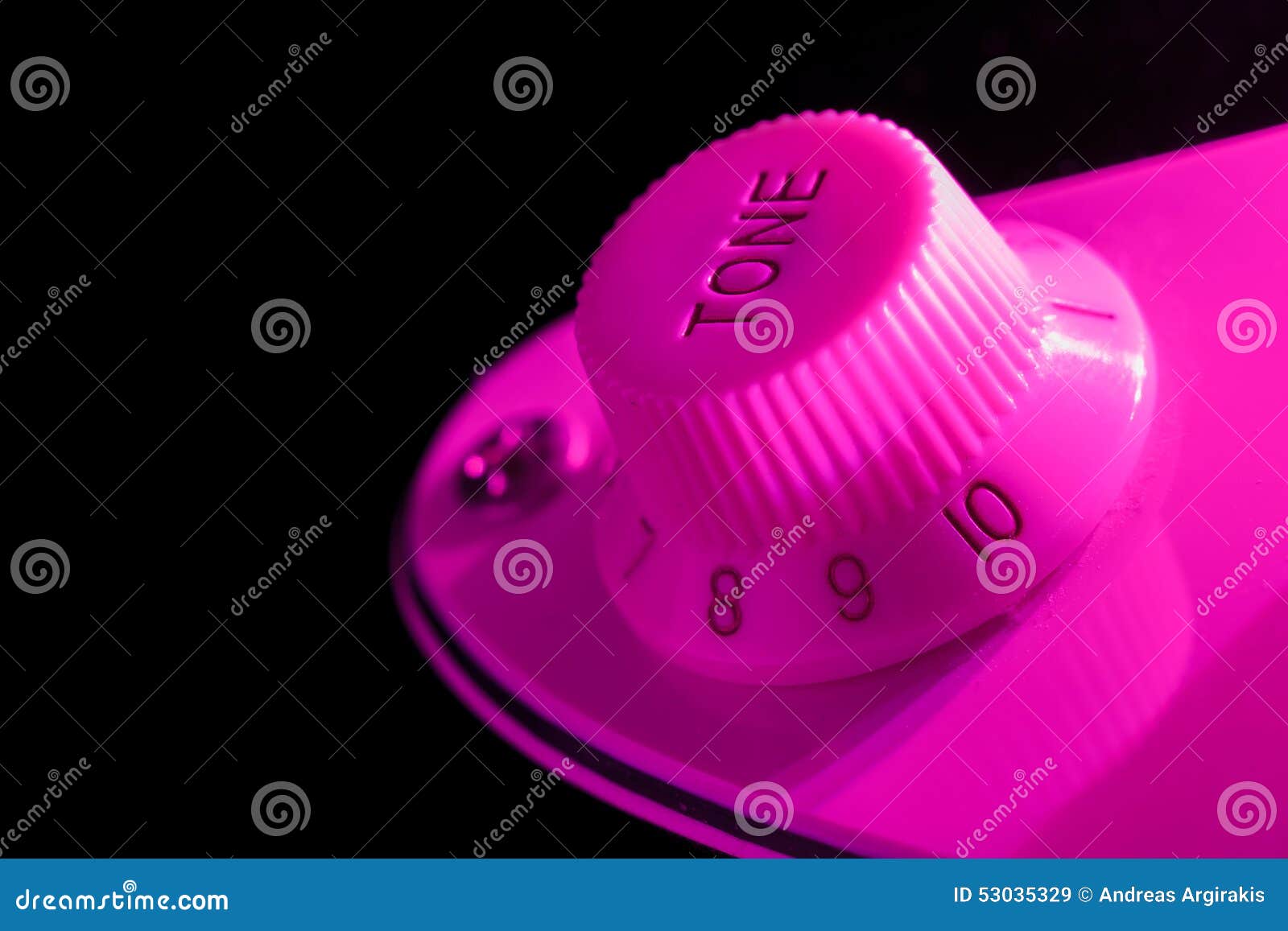 Electric Guitar Tone Knob in Purple Light Stock Image Image of metal