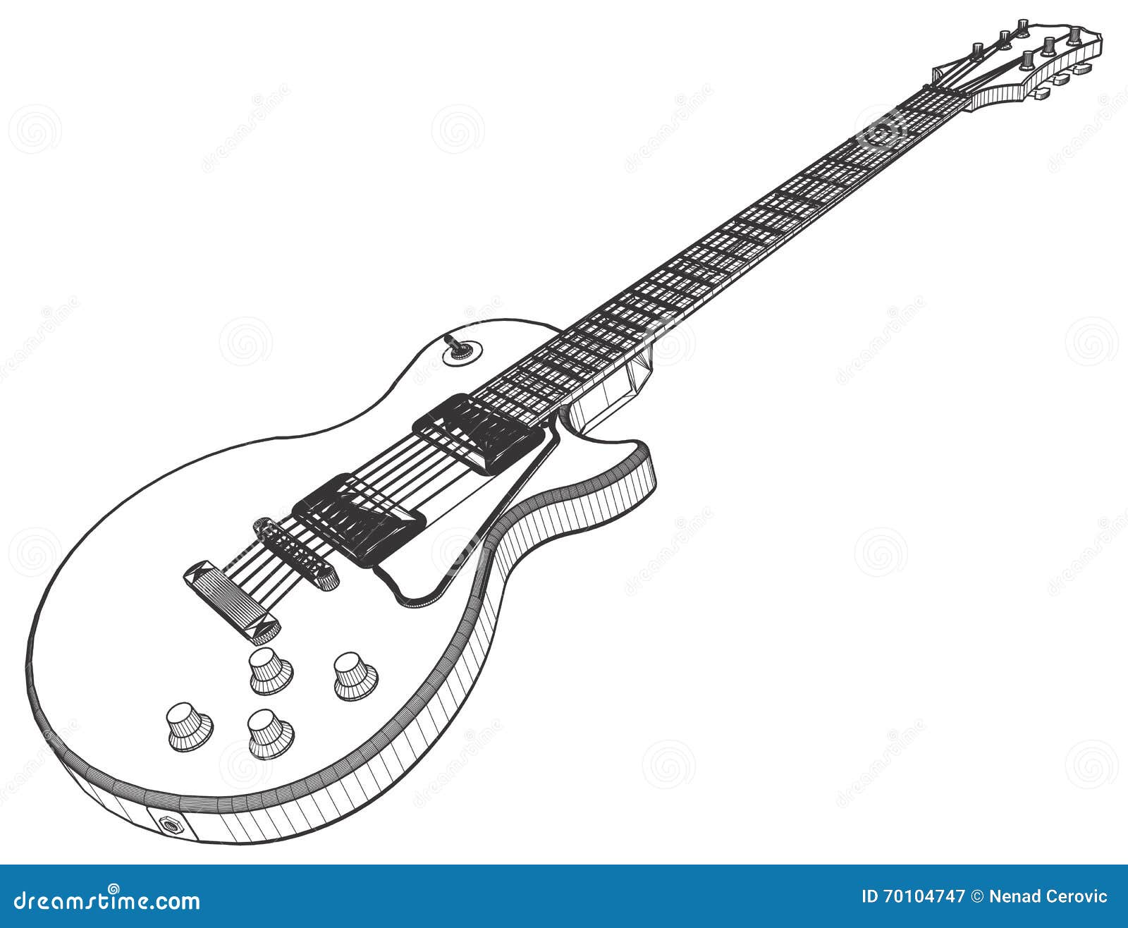 Electric Guitar Vector stock vector. Illustration of fingerboard 70104747