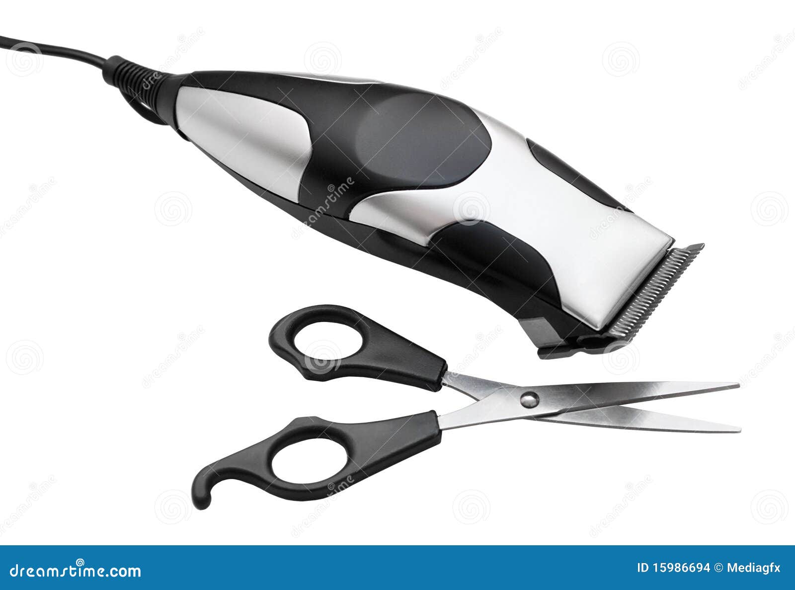 Electric Hair Clipper and Scissors Stock Photo Image of metallic