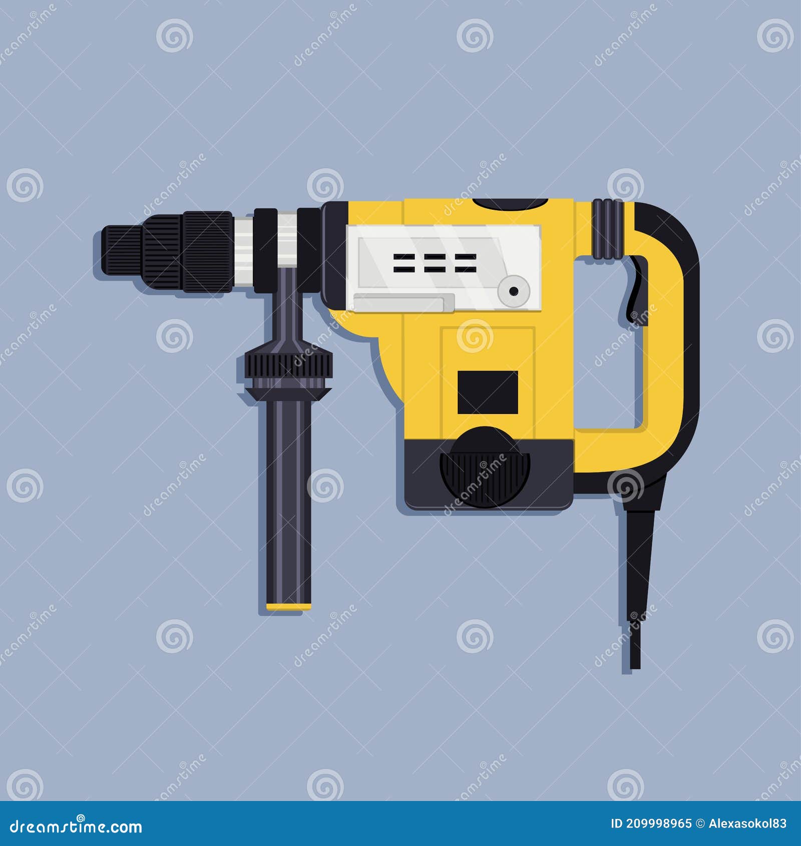 Electric Hammer Drill. Devices for Construction and Mechanics Stock